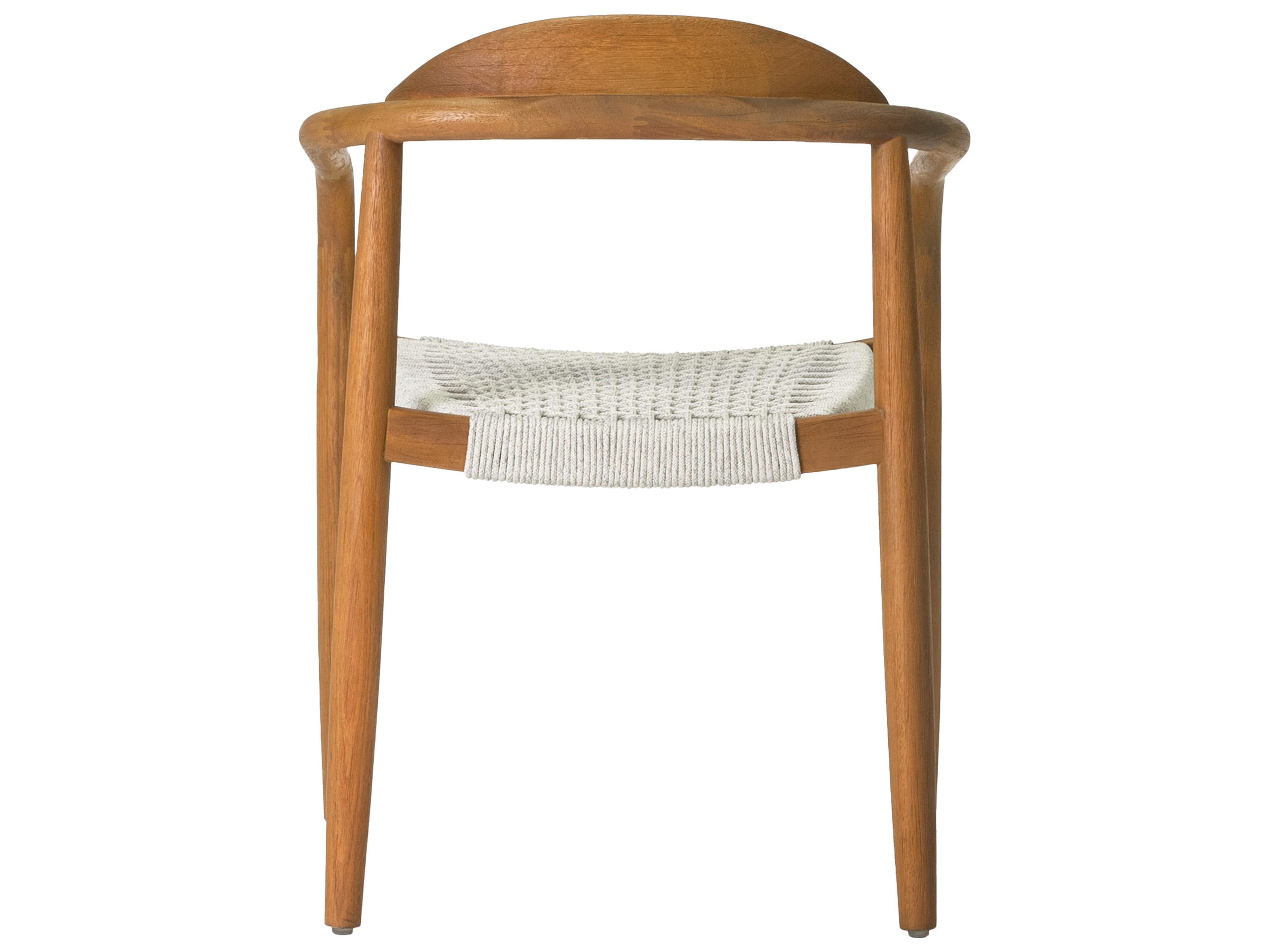Seasonal Living Explorer Teak Stained Eucalyptus Wood Wicker Dining Chair