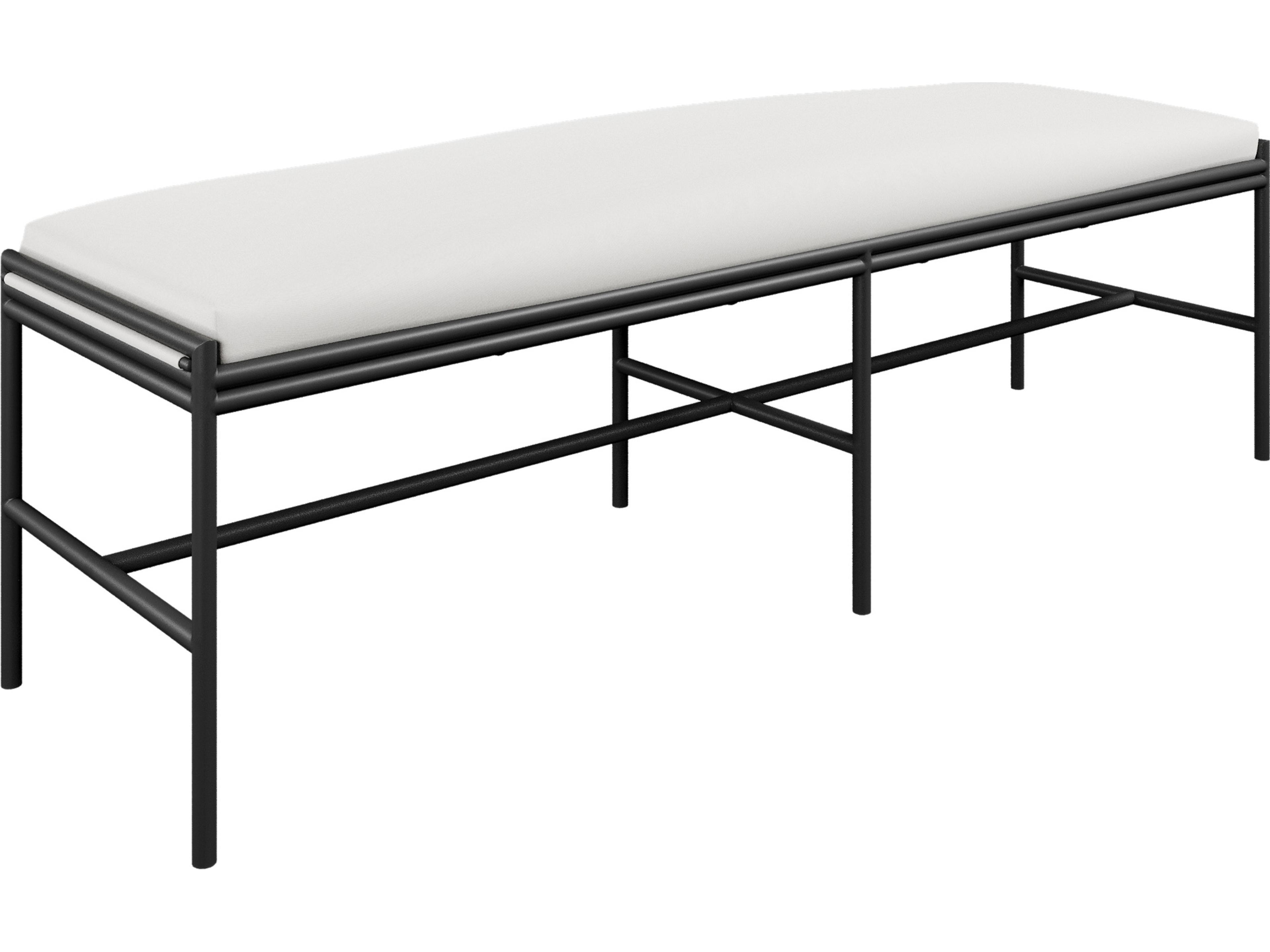 Patinero Smooth Charcoal Satin Aluminum Cushion Bench