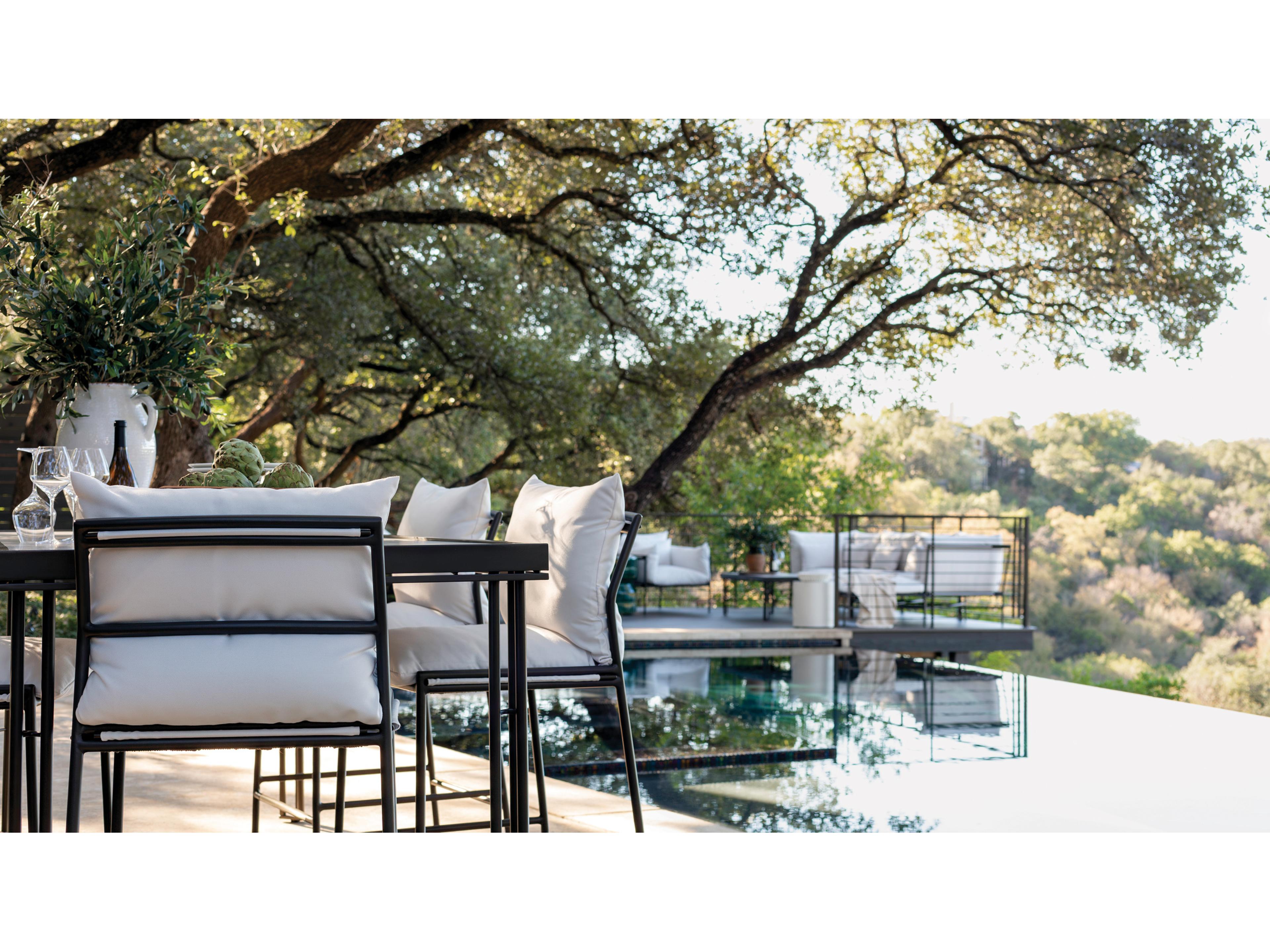 Seasonal Living Patinero Smooth Charcoal Satin Aluminum Rectangular Dining Table