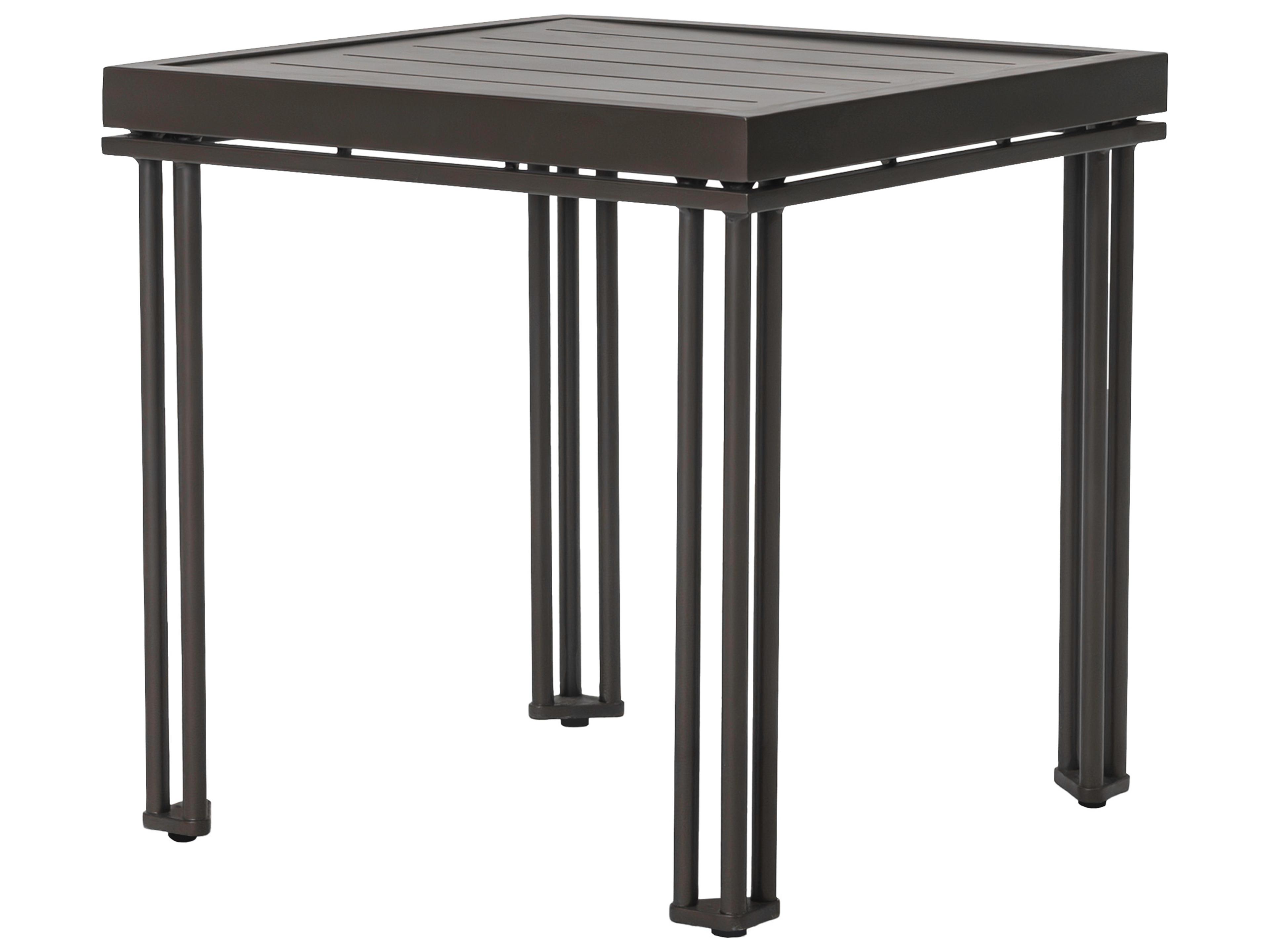 Patinero Smooth Charcoal Satin Aluminum Square End Table