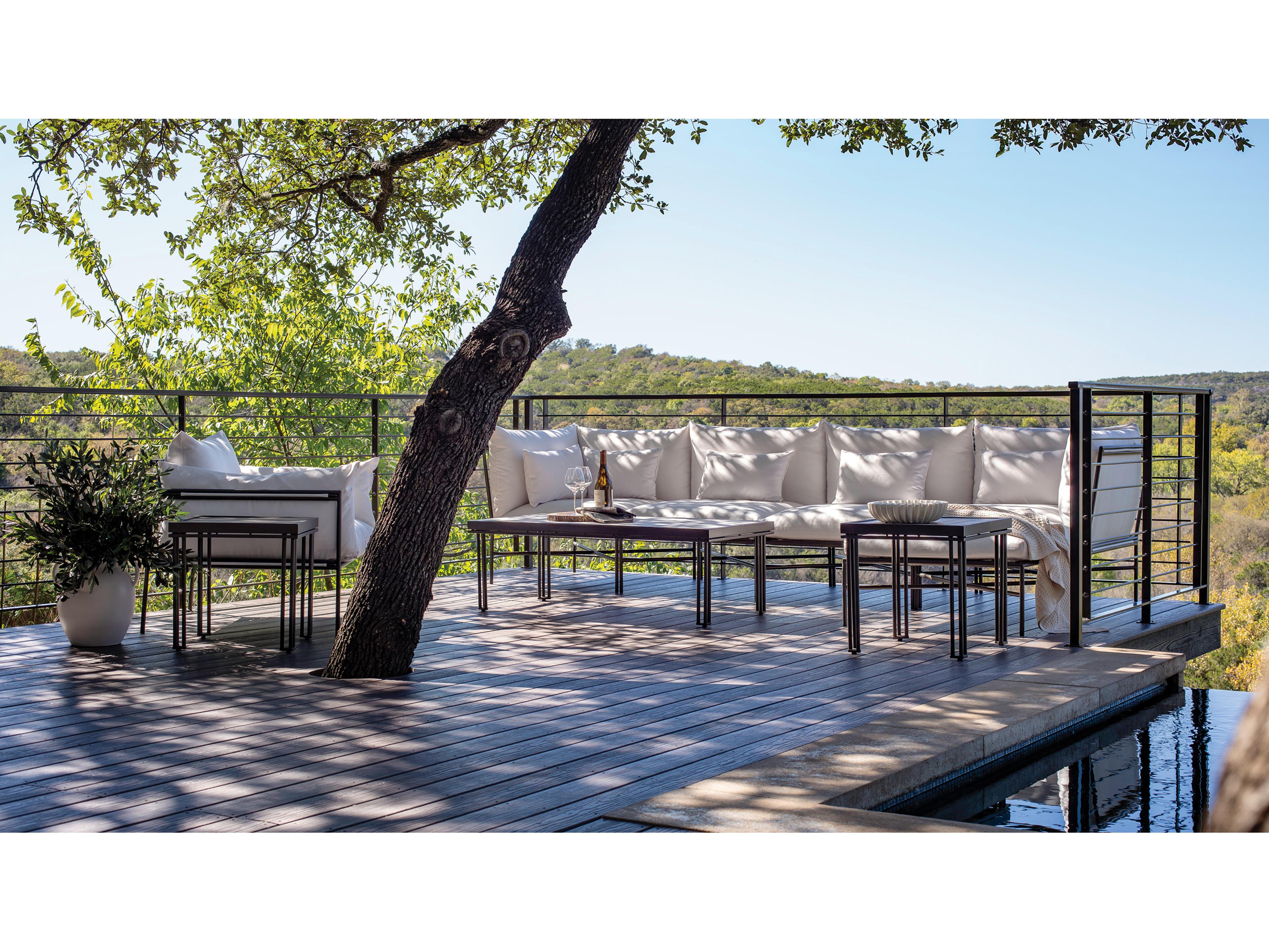 Seasonal Living Patinero Smooth Charcoal Satin Aluminum Square End Table