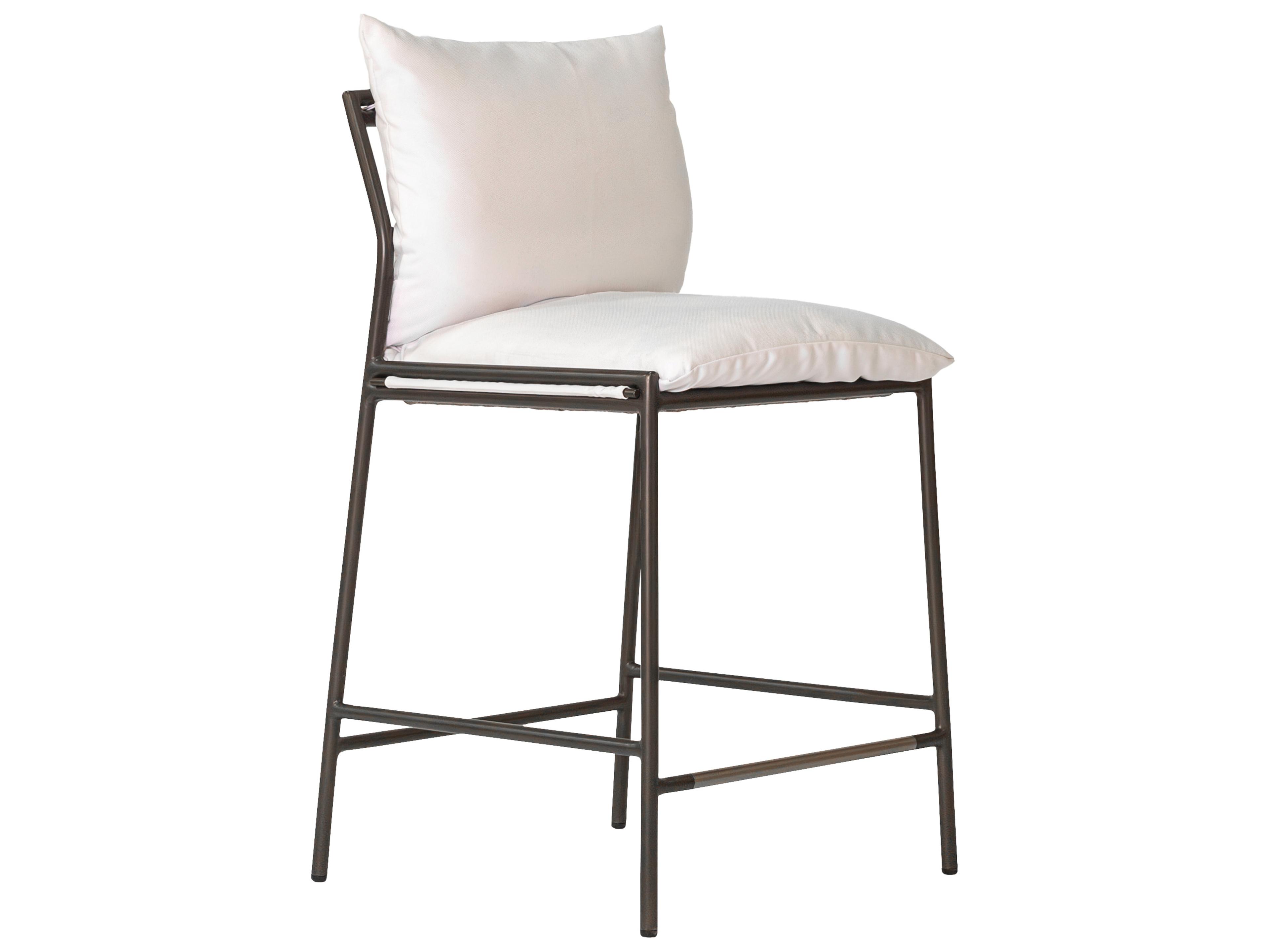 Patinero Smooth Charcoal Satin Aluminum Cushion Dining Chair