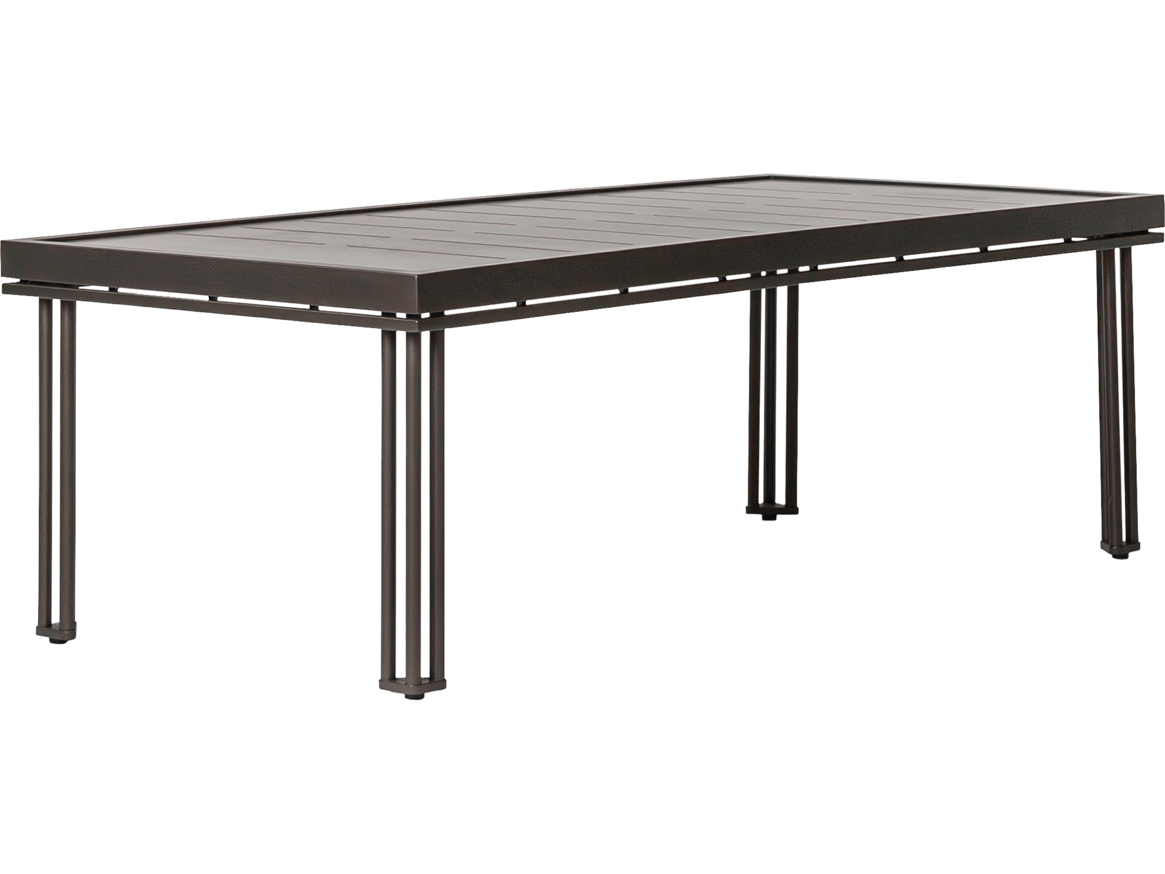 Patinero Smooth Charcoal Satin Aluminum Rectangular Coffee Table
