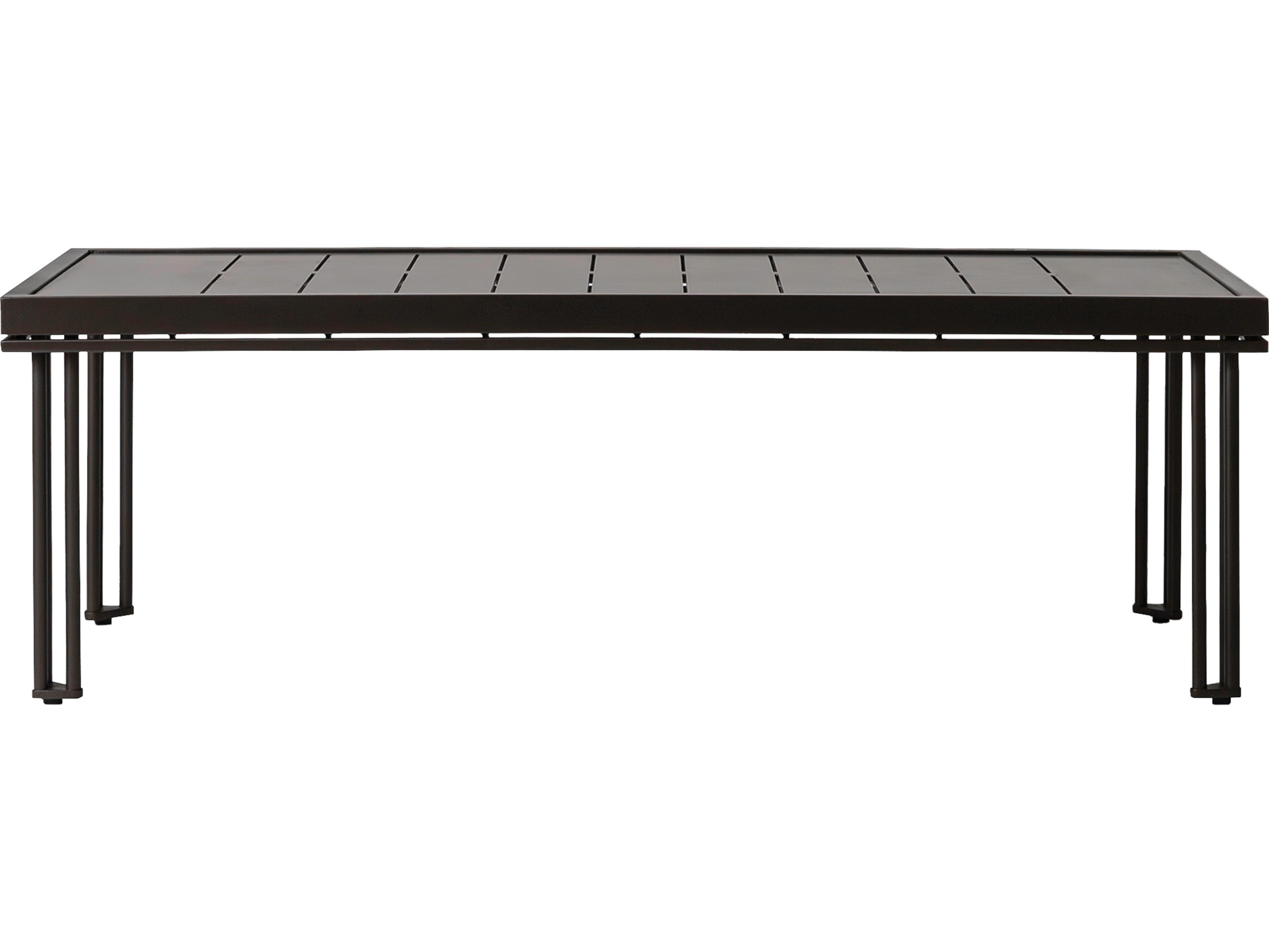 Seasonal Living Patinero Smooth Charcoal Satin Aluminum Rectangular Coffee Table