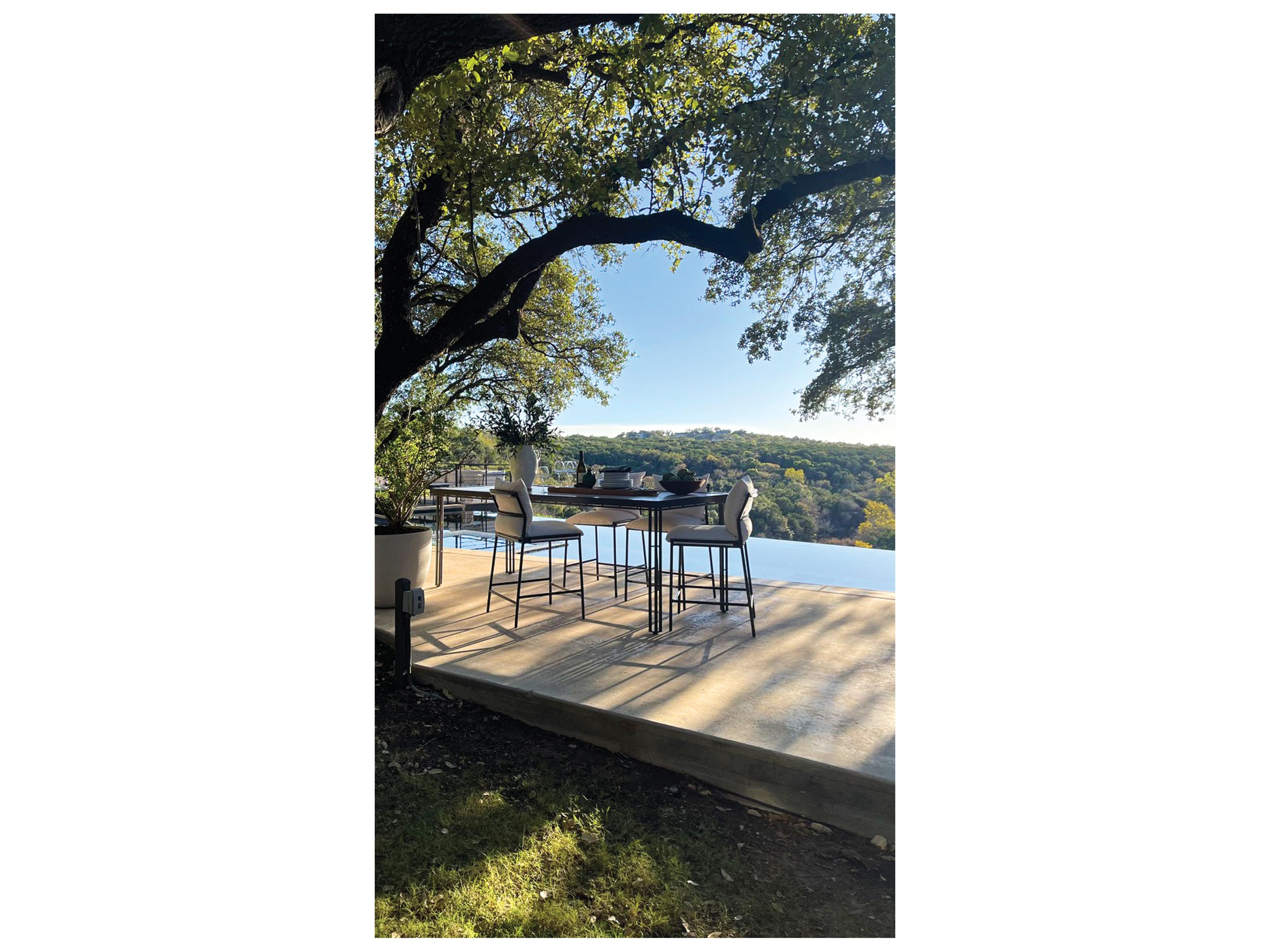 Seasonal Living Patinero Smooth Charcoal Satin Aluminum Rectangular Counter Table