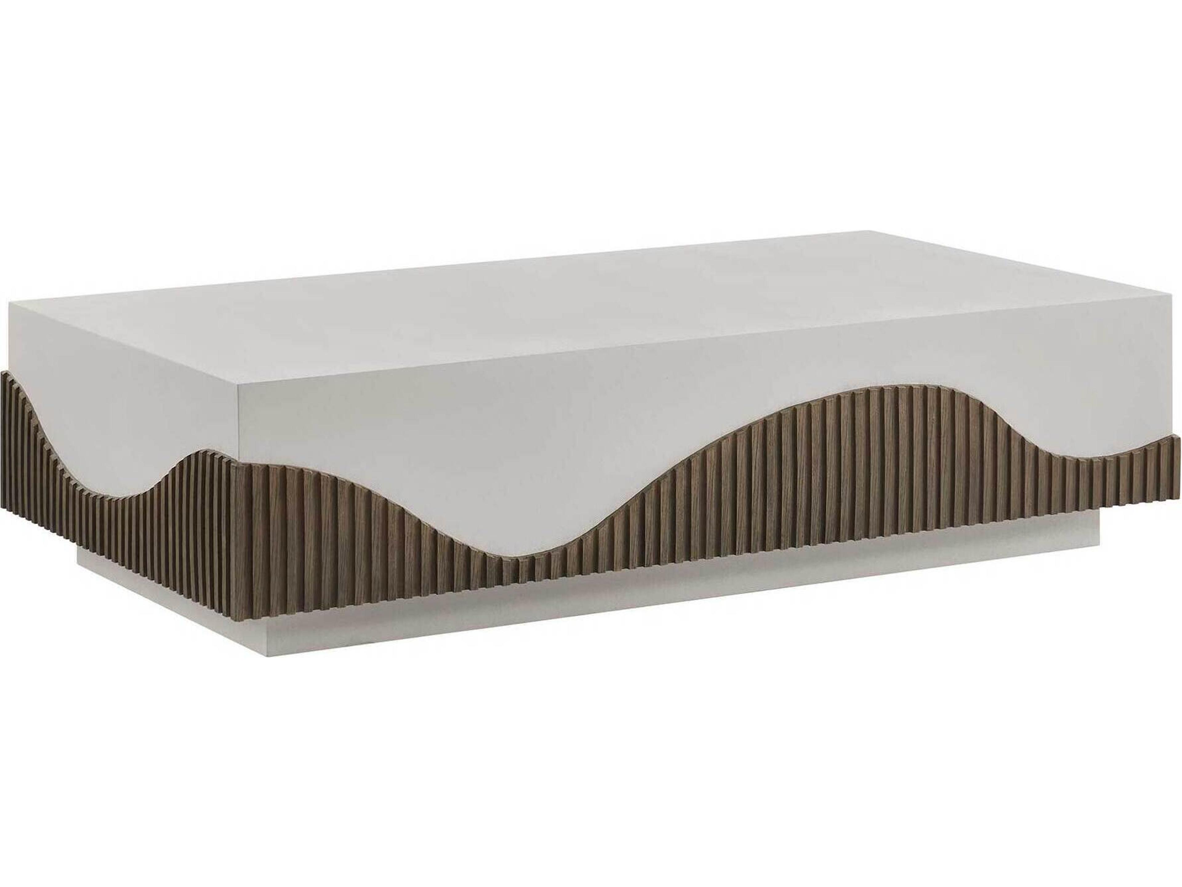 Provenance Fiber Reinforced Polymer Limestone/Energy Tranquility Rectangular Outdoor Patio Coffee Table