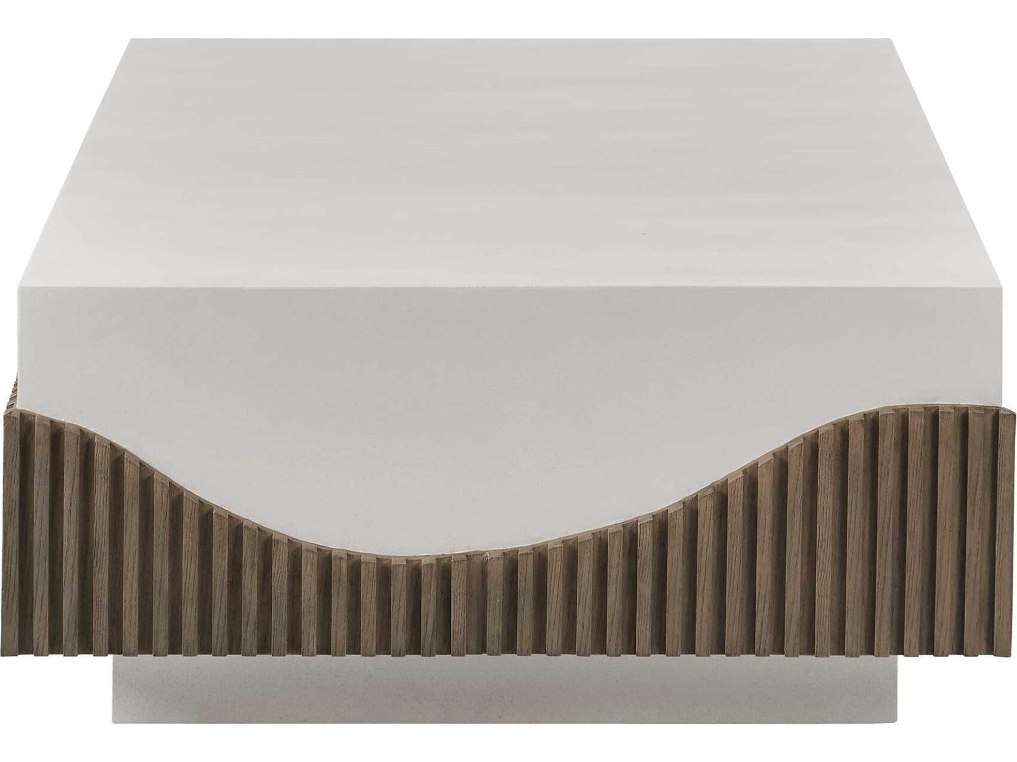 Seasonal Living Provenance Fiber Reinforced Polymer Limestone/Energy Tranquility Rectangular Outdoor Patio Coffee Table