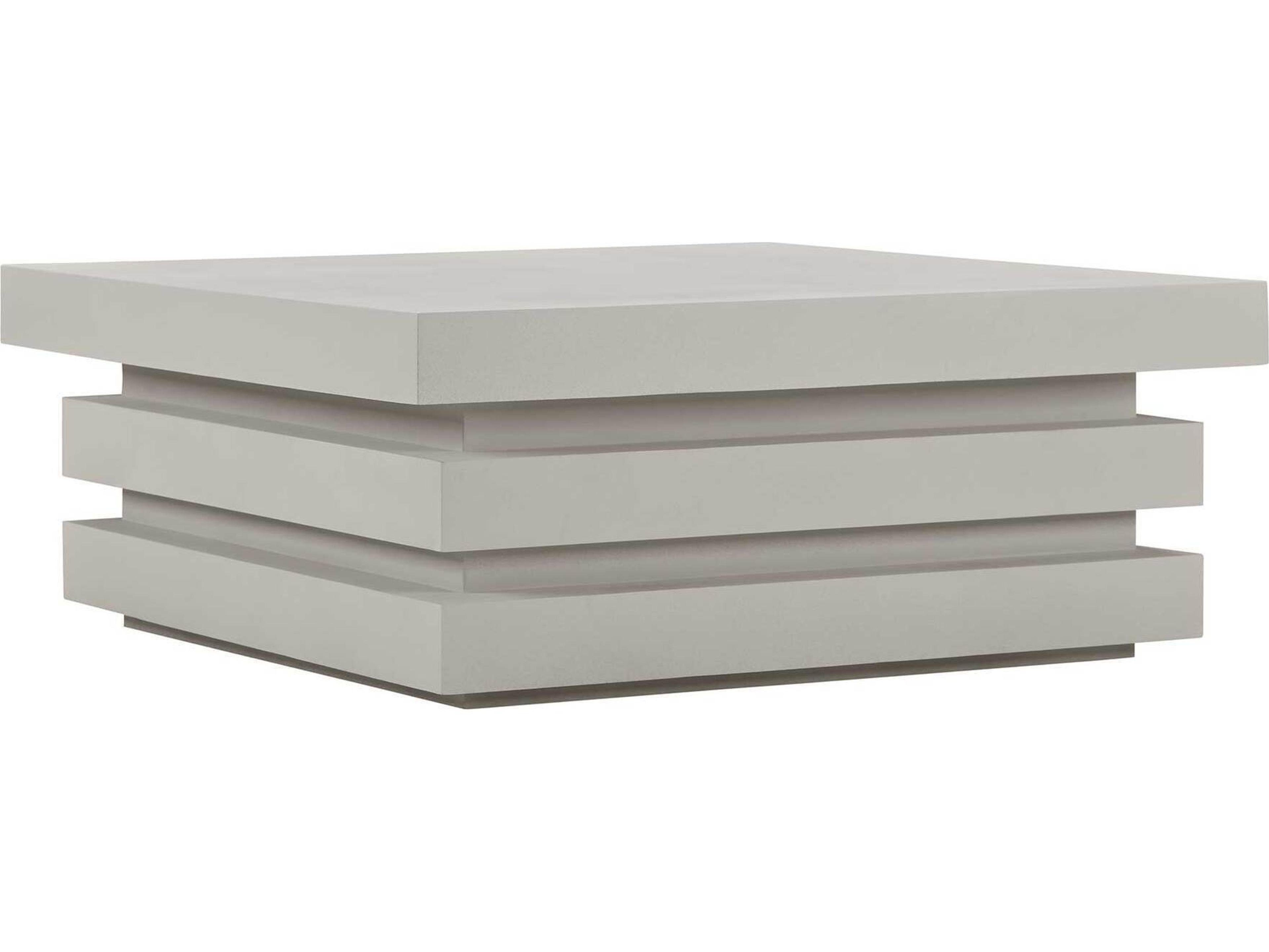 Seasonal Living Provenance Fiber Reinforced Polymer Limestone Meditation Square Patio Coffee Table