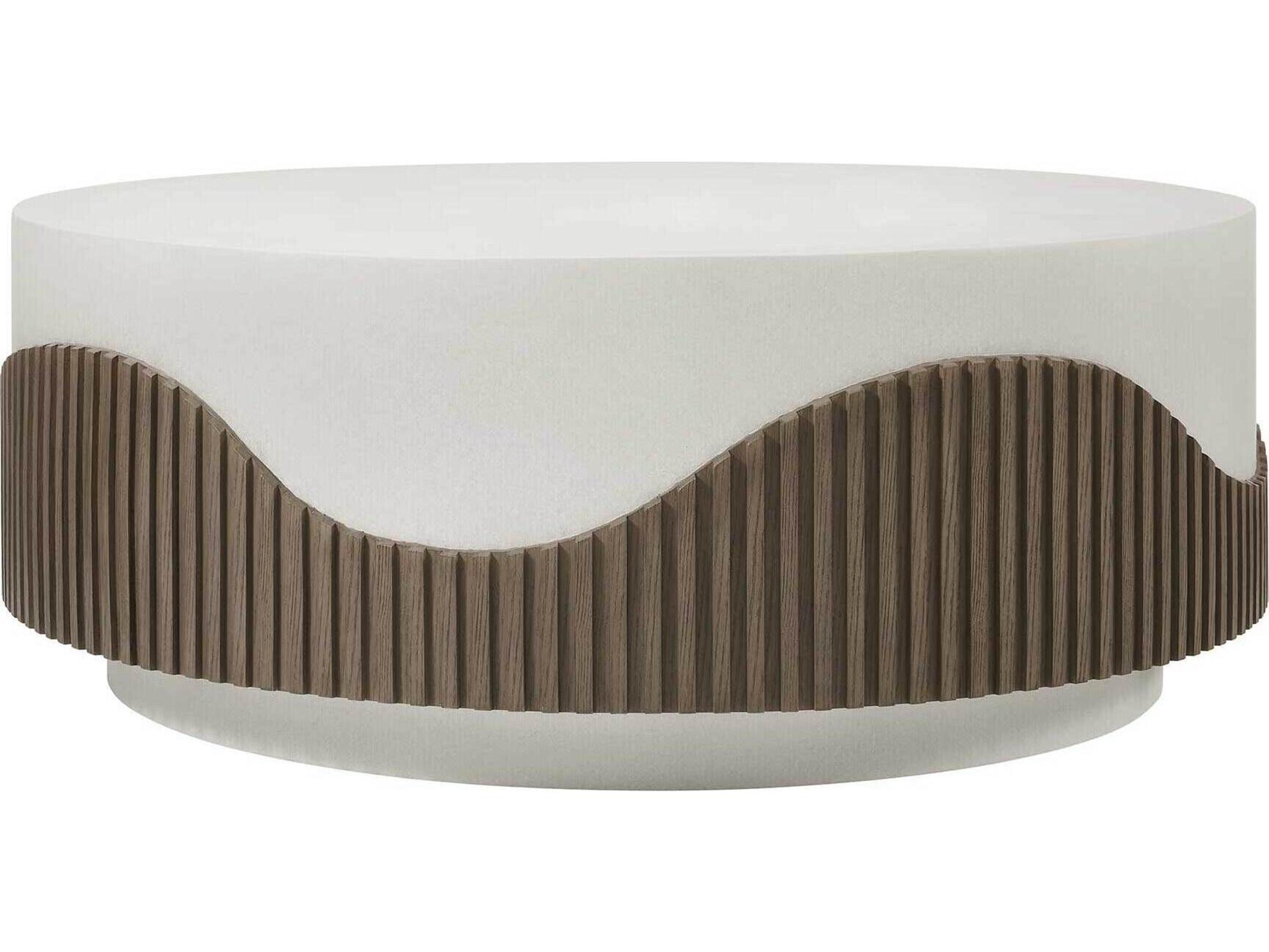 Provenance Fiber Reinforced Polymer Limestone/Energy Tranquility Round Outdoor Coffee Table