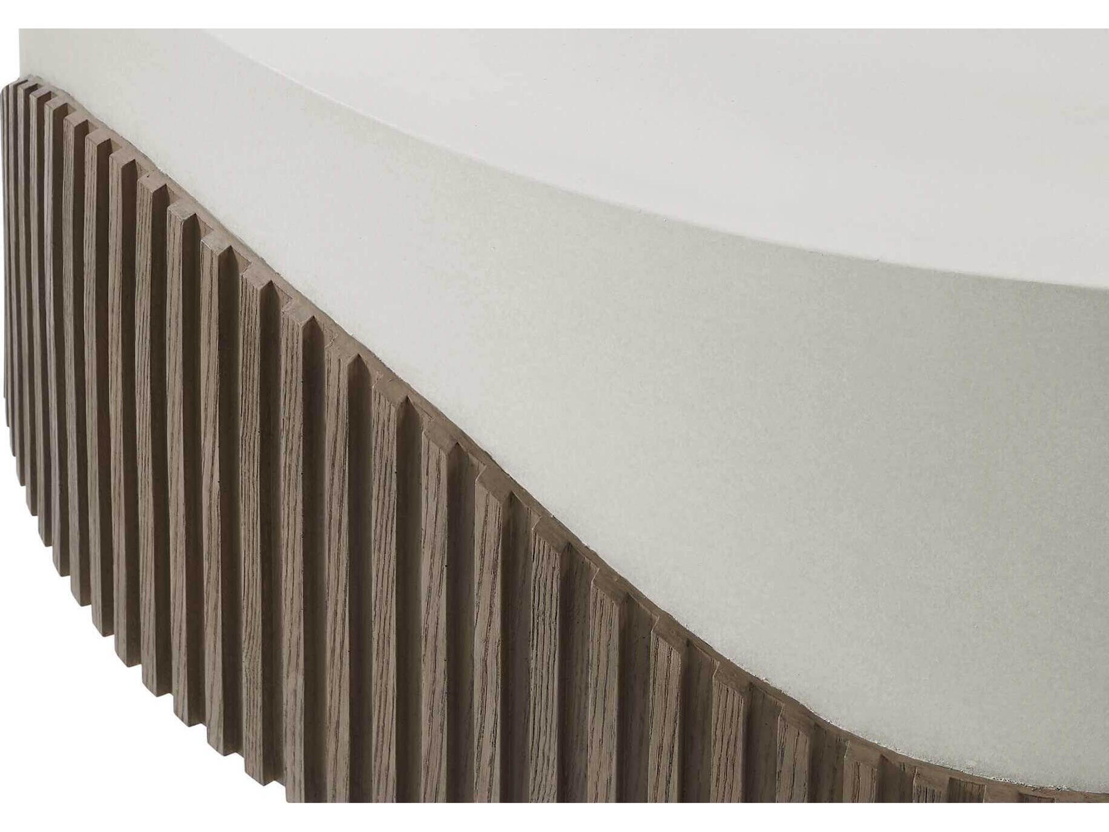 Seasonal Living Provenance Fiber Reinforced Polymer Limestone/Energy Tranquility Round Outdoor Coffee Table