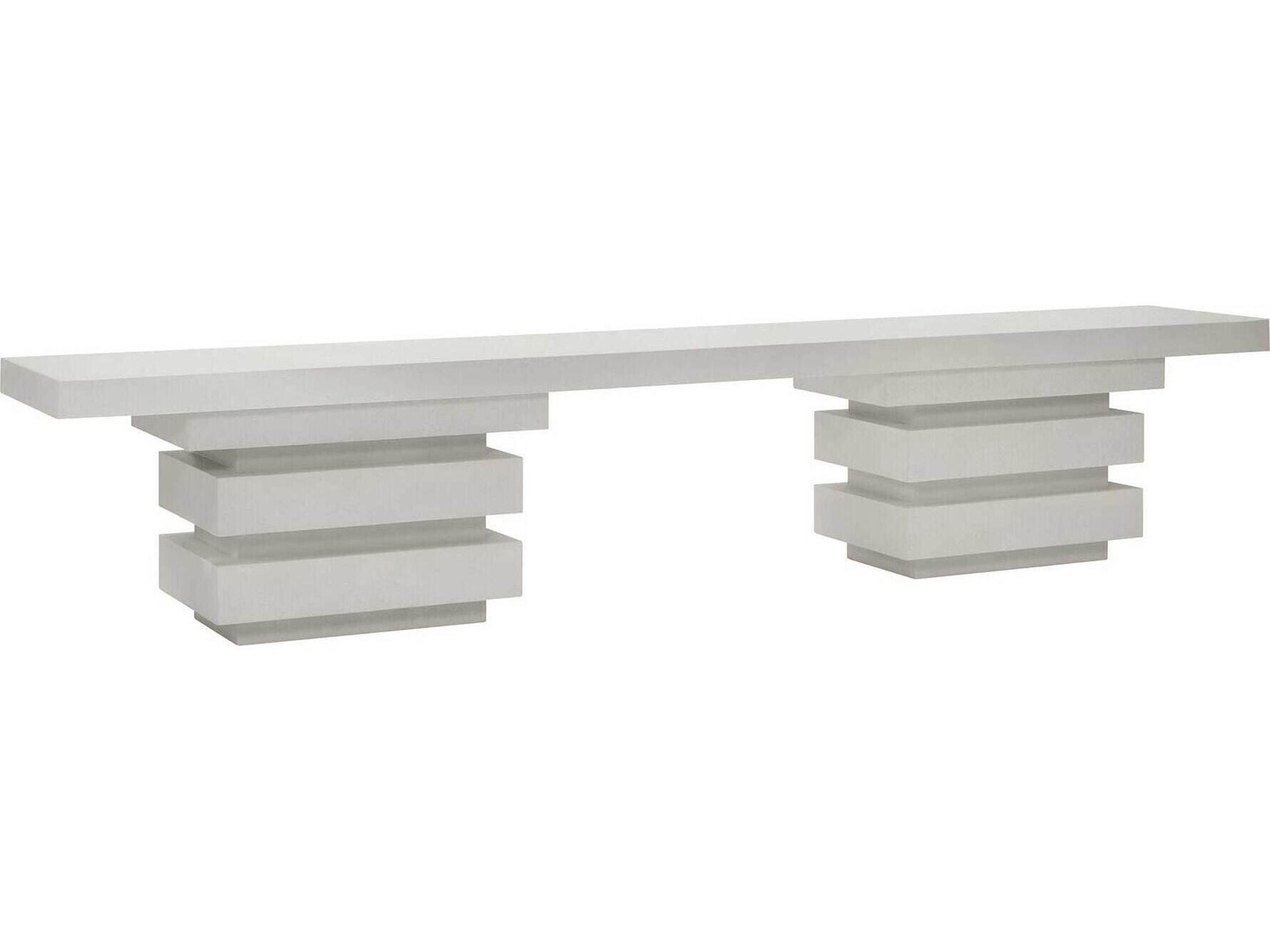 Provenance Fiber Reinforced Polymer Limestone Meditation Rectangle Outdoor Patio Bench