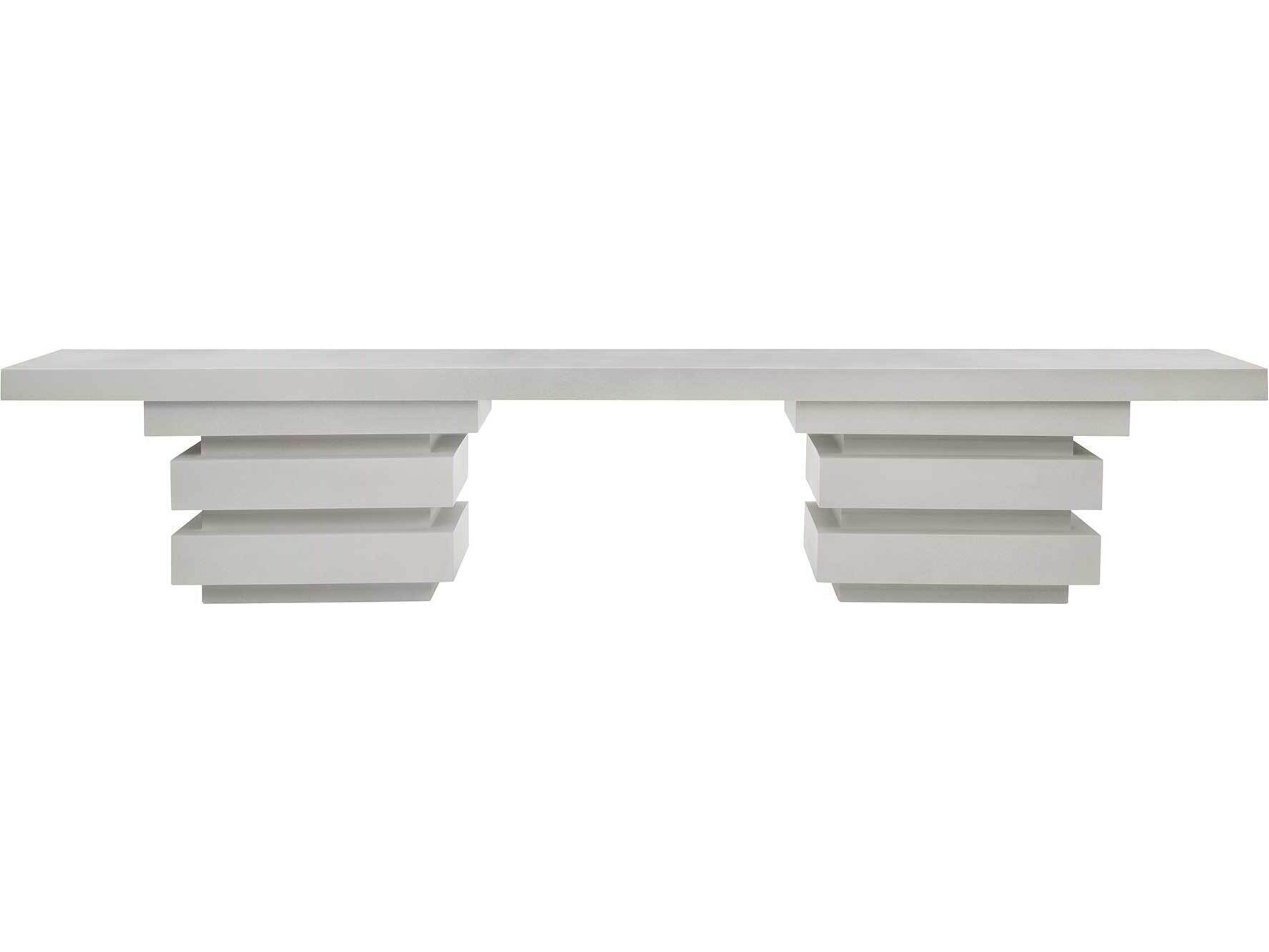 Seasonal Living Provenance Fiber Reinforced Polymer Limestone Meditation Rectangle Outdoor Patio Bench