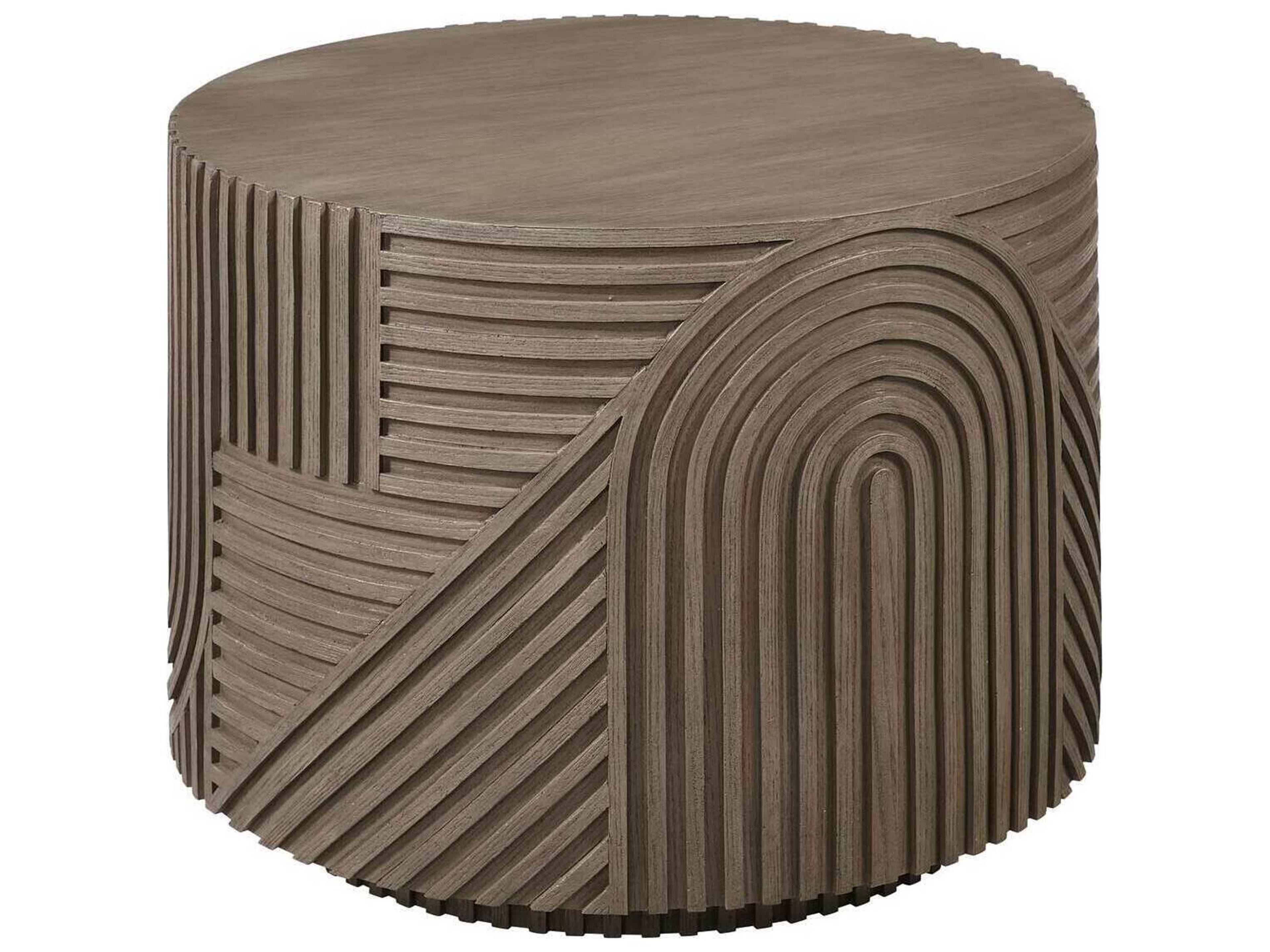 Seasonal Living Provenance Fiber Reinforced Polymer Energy Serenity Textured Round Drum Table