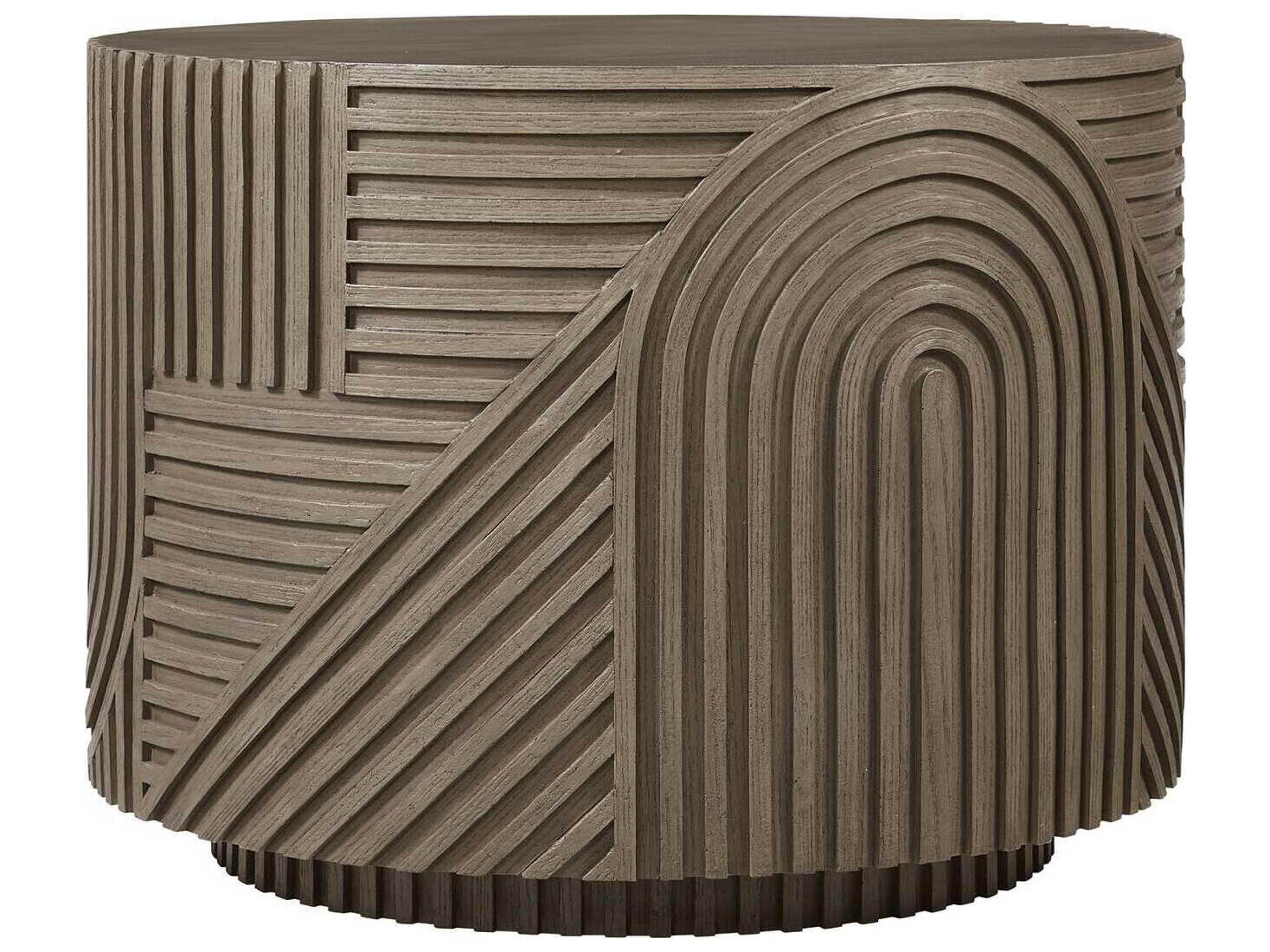 Seasonal Living Provenance Fiber Reinforced Polymer Energy Serenity Textured Round Drum Table