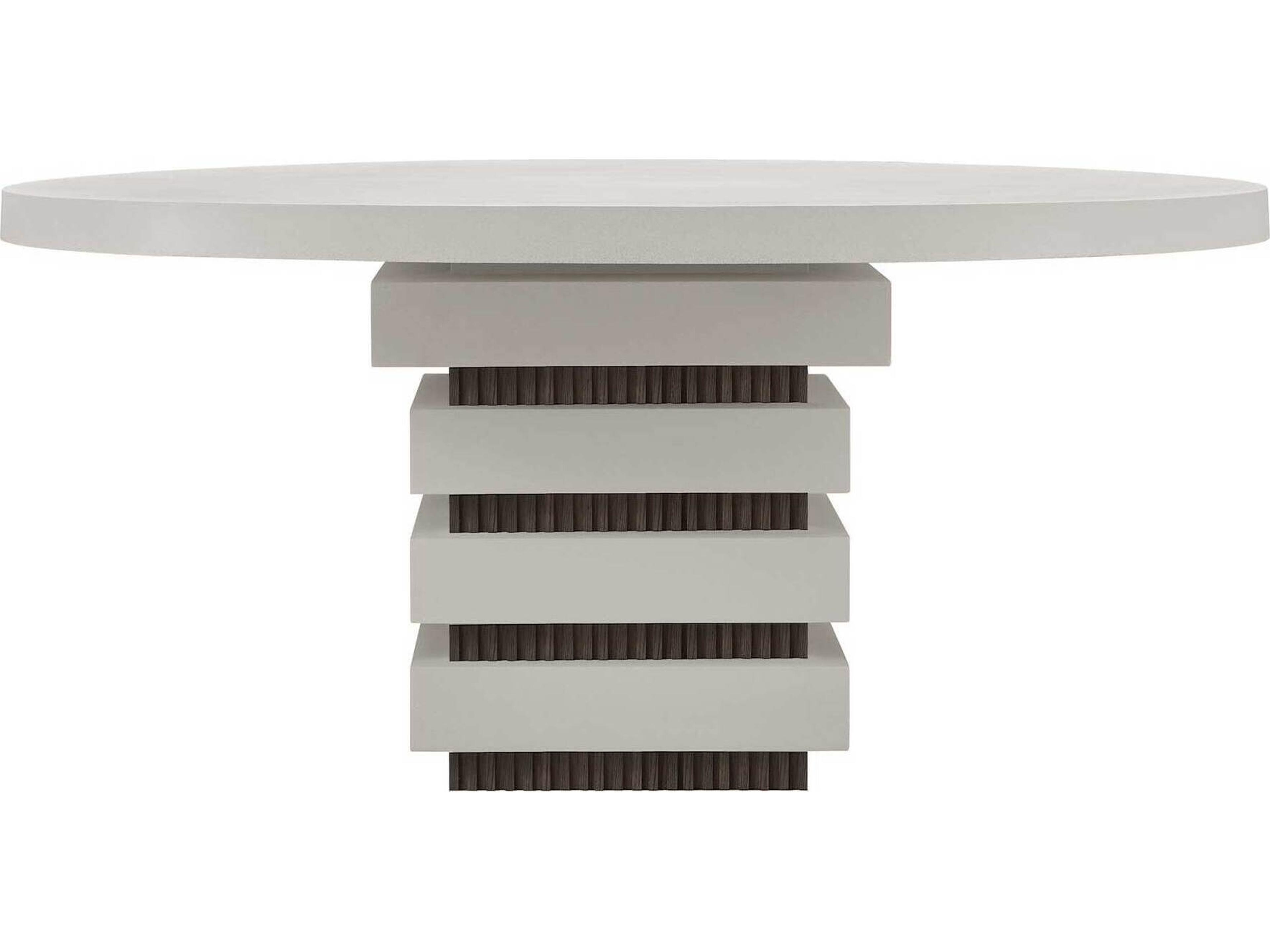 Seasonal Living Provenance Fiber Reinforced Polymer Limestone/Energy Meditation Round Outdoor Dining Table