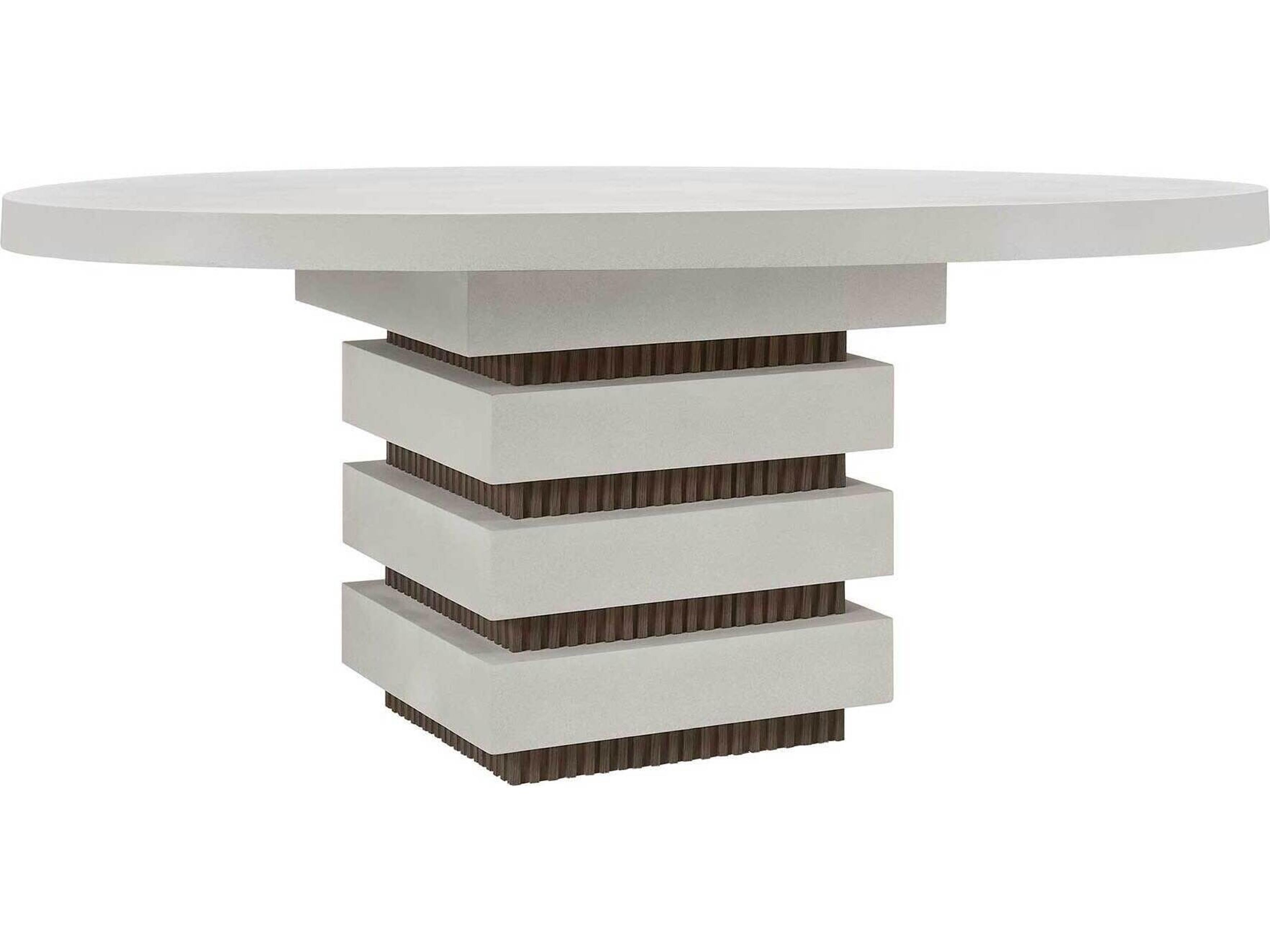 Seasonal Living Provenance Fiber Reinforced Polymer Limestone/Energy Meditation Round Outdoor Dining Table