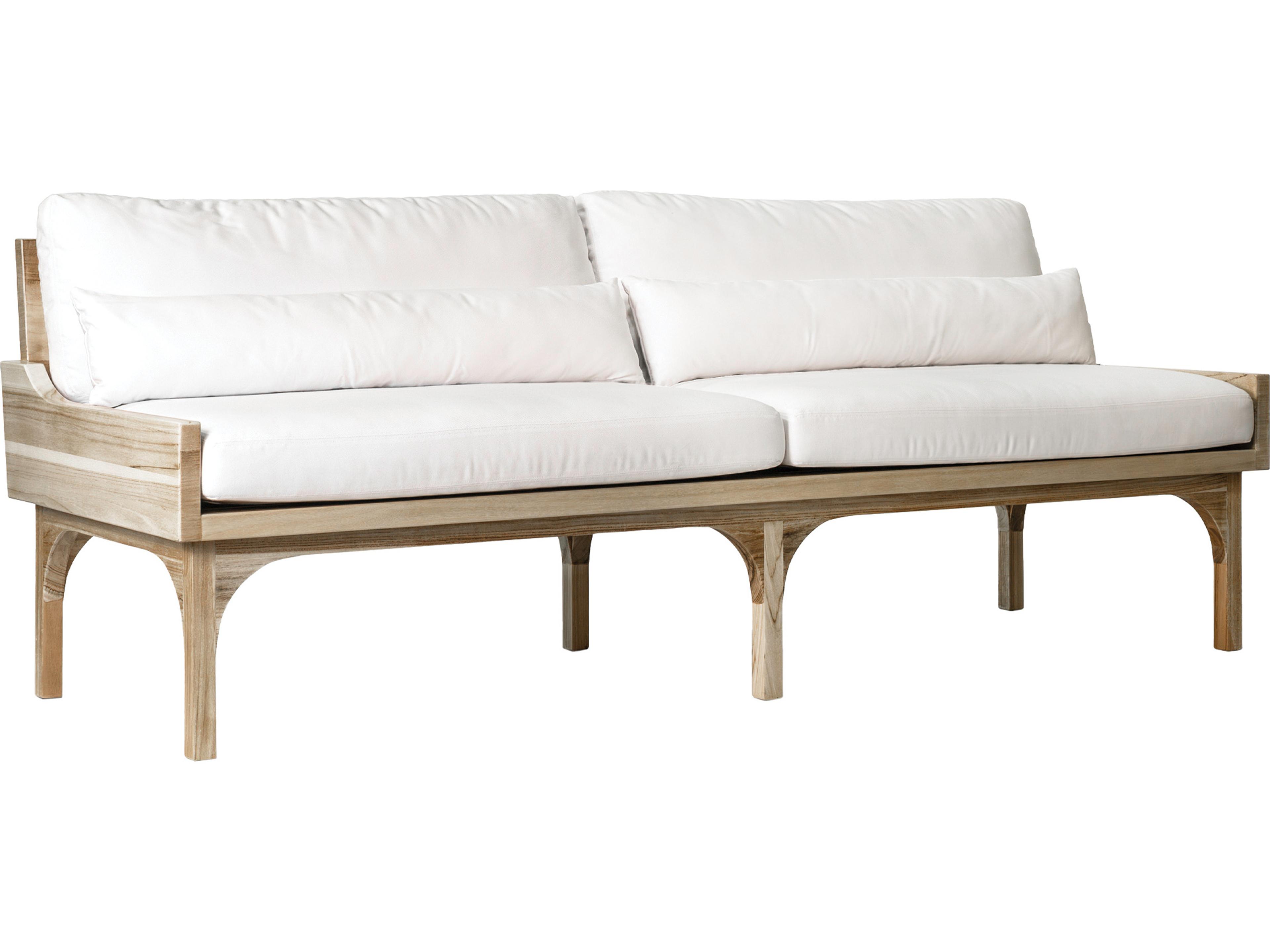 Serenique Sun Bleached Teak Fabric Cushion Sofa