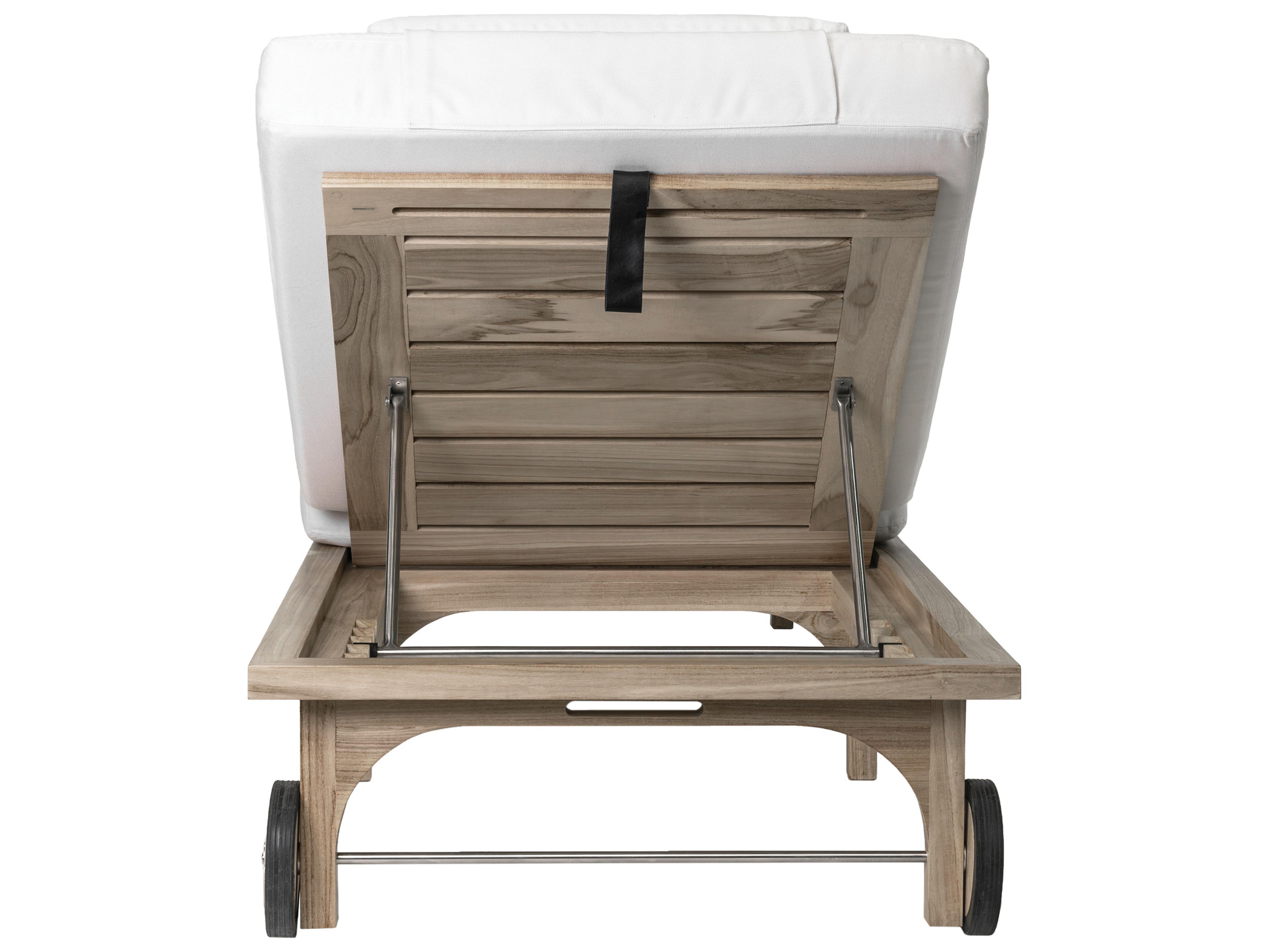 Seasonal Living Serenique Sun Bleached Teak Fabric Cushion Chaise Lounge