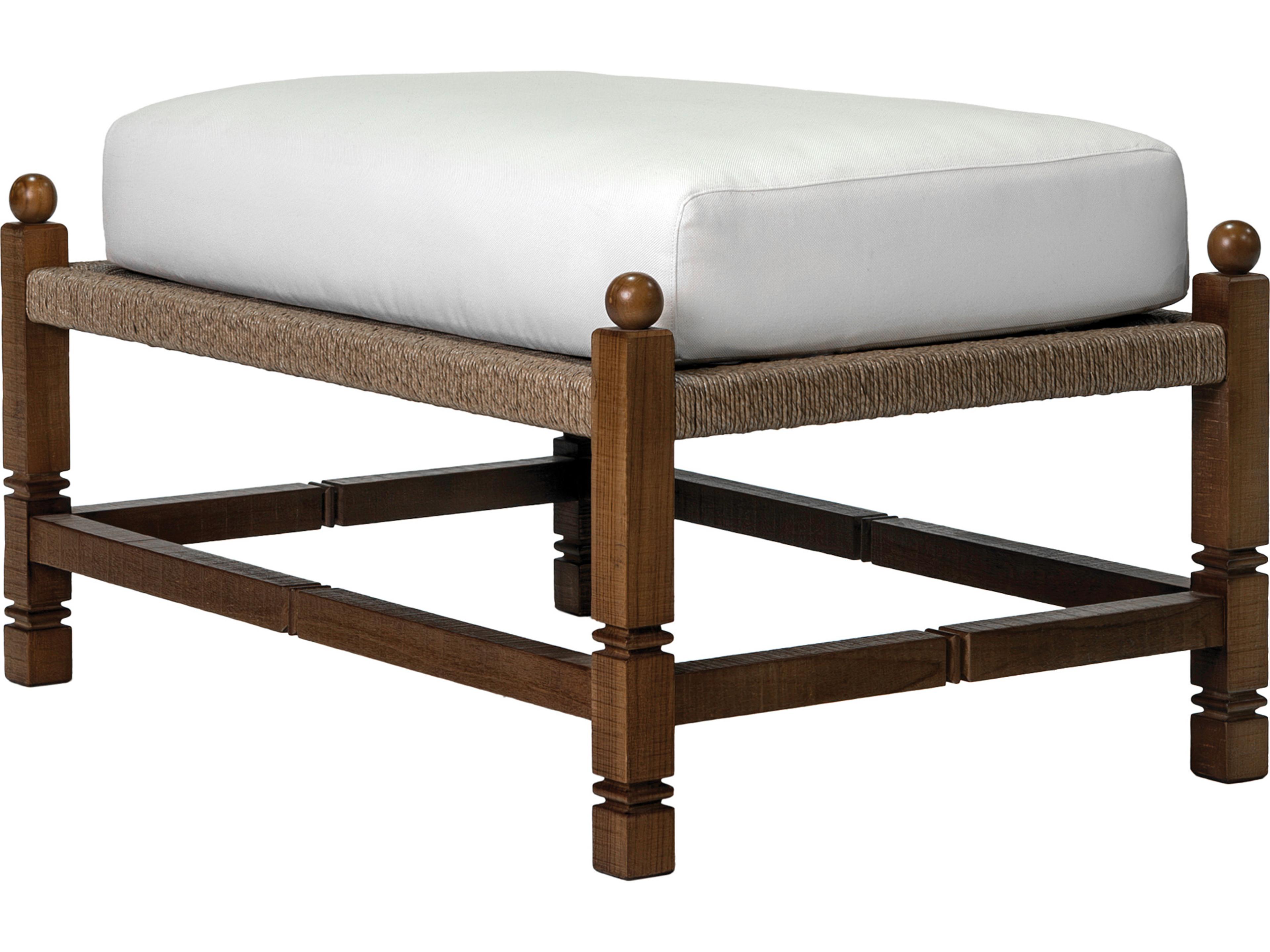 Vaterra Weathered Pecan Matte Fabric Cushion Ottoman