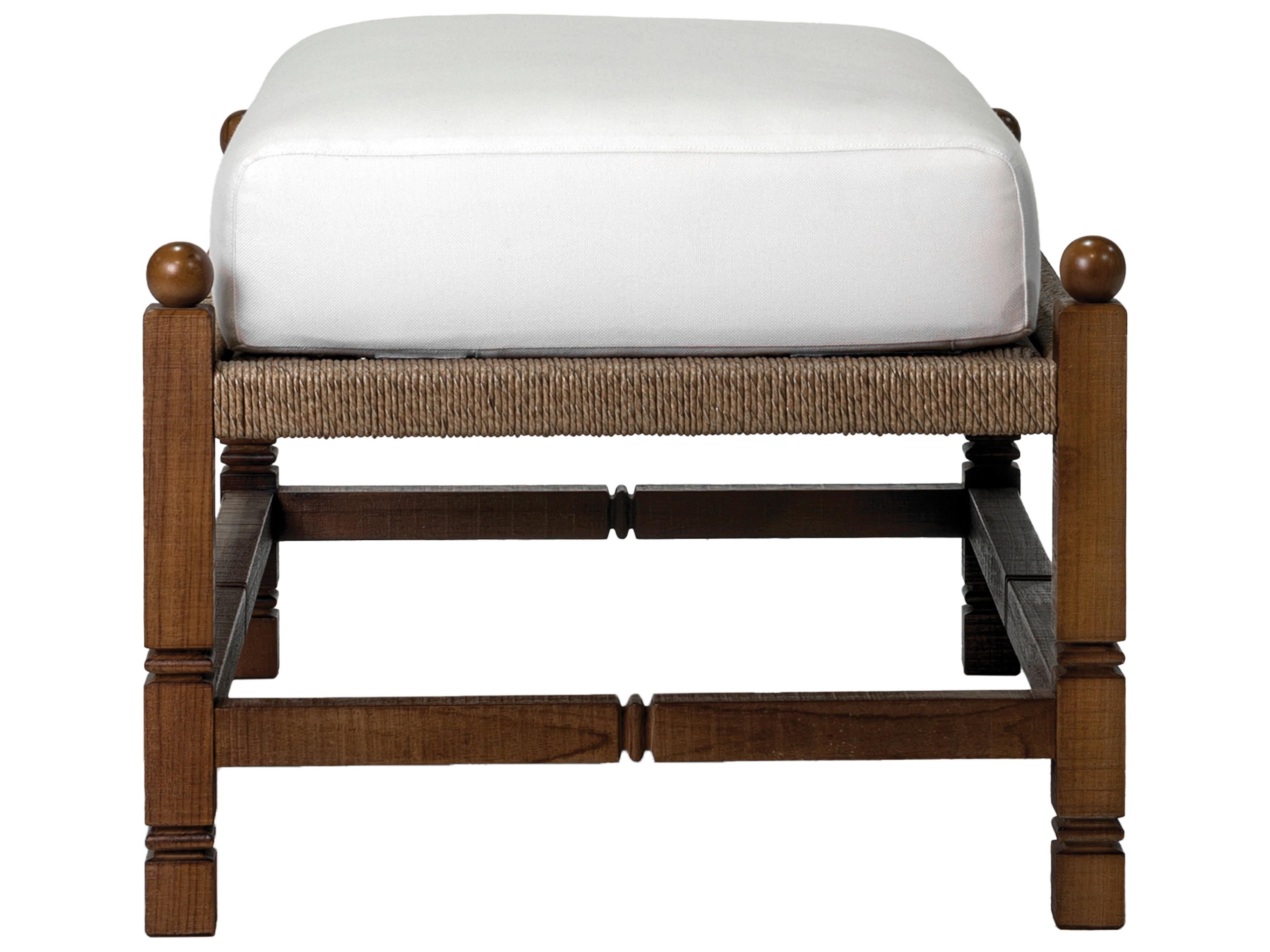 Seasonal Living Vaterra Weathered Pecan Matte Fabric Cushion Ottoman