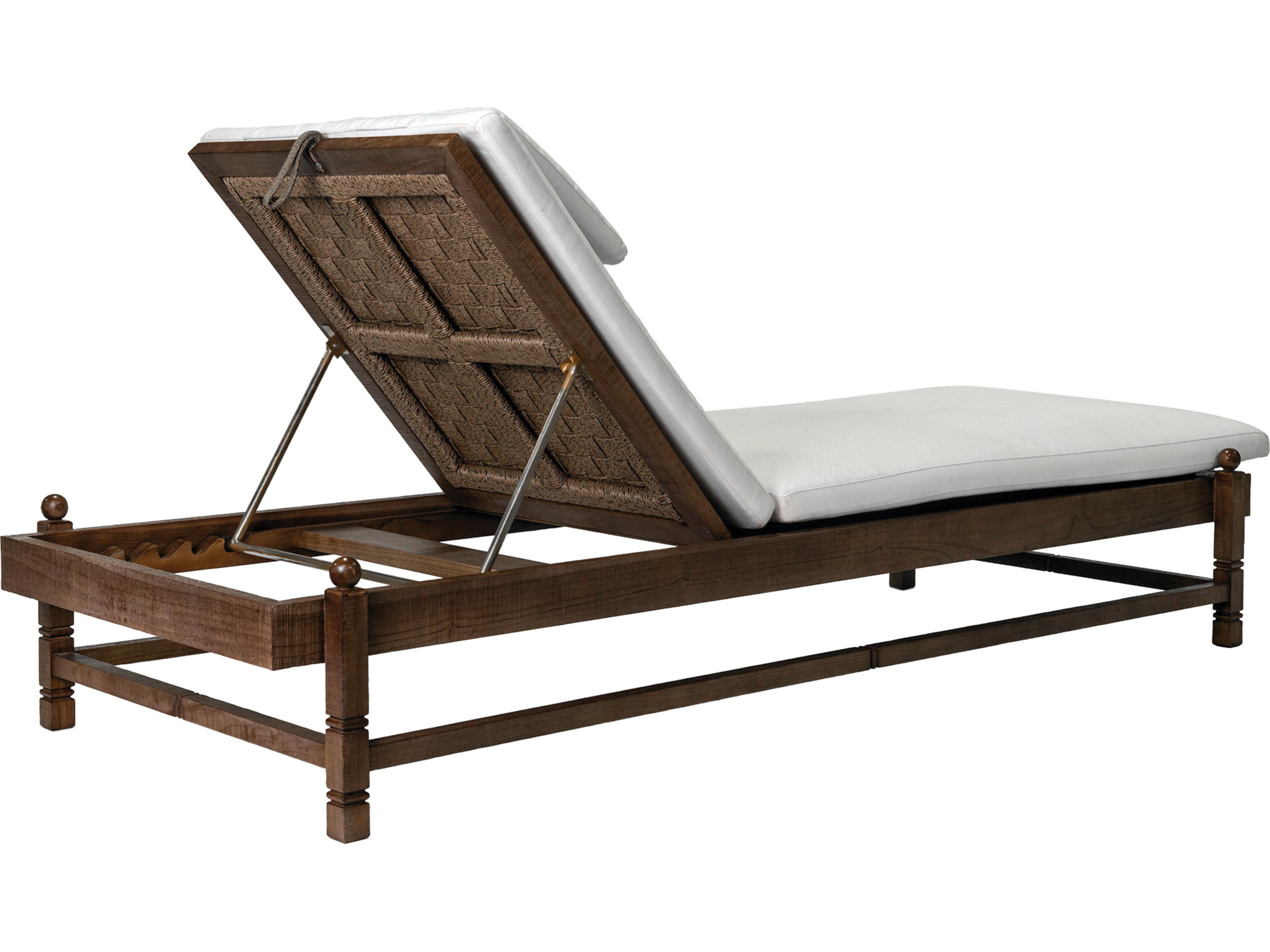 Seasonal Living Vaterra Weathered Pecan Matte Fabric Cushion Chaise Lounge Set of 2