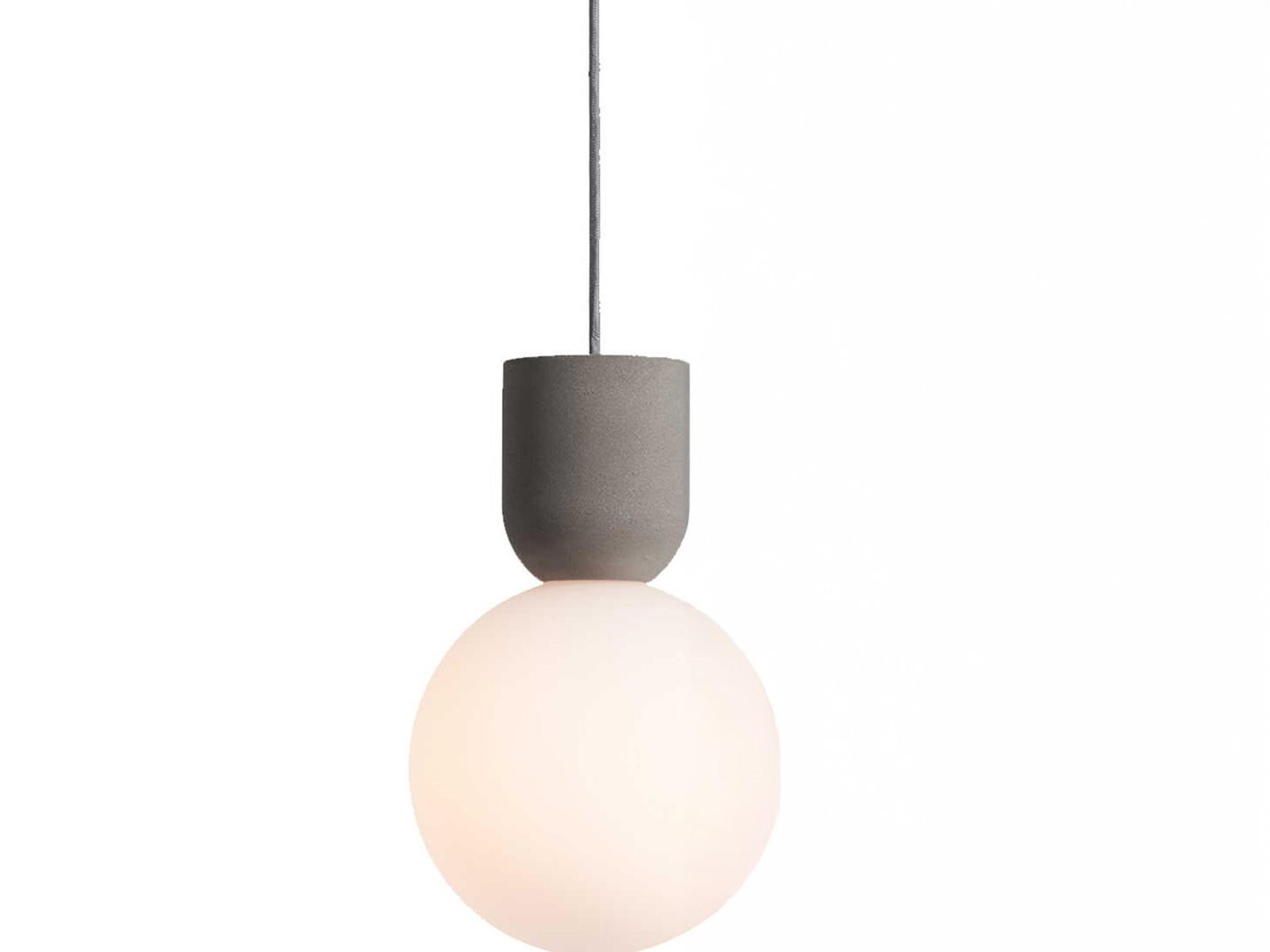Castle Glo Concrete opal Glass Gray LED Globe Mini Pendant
