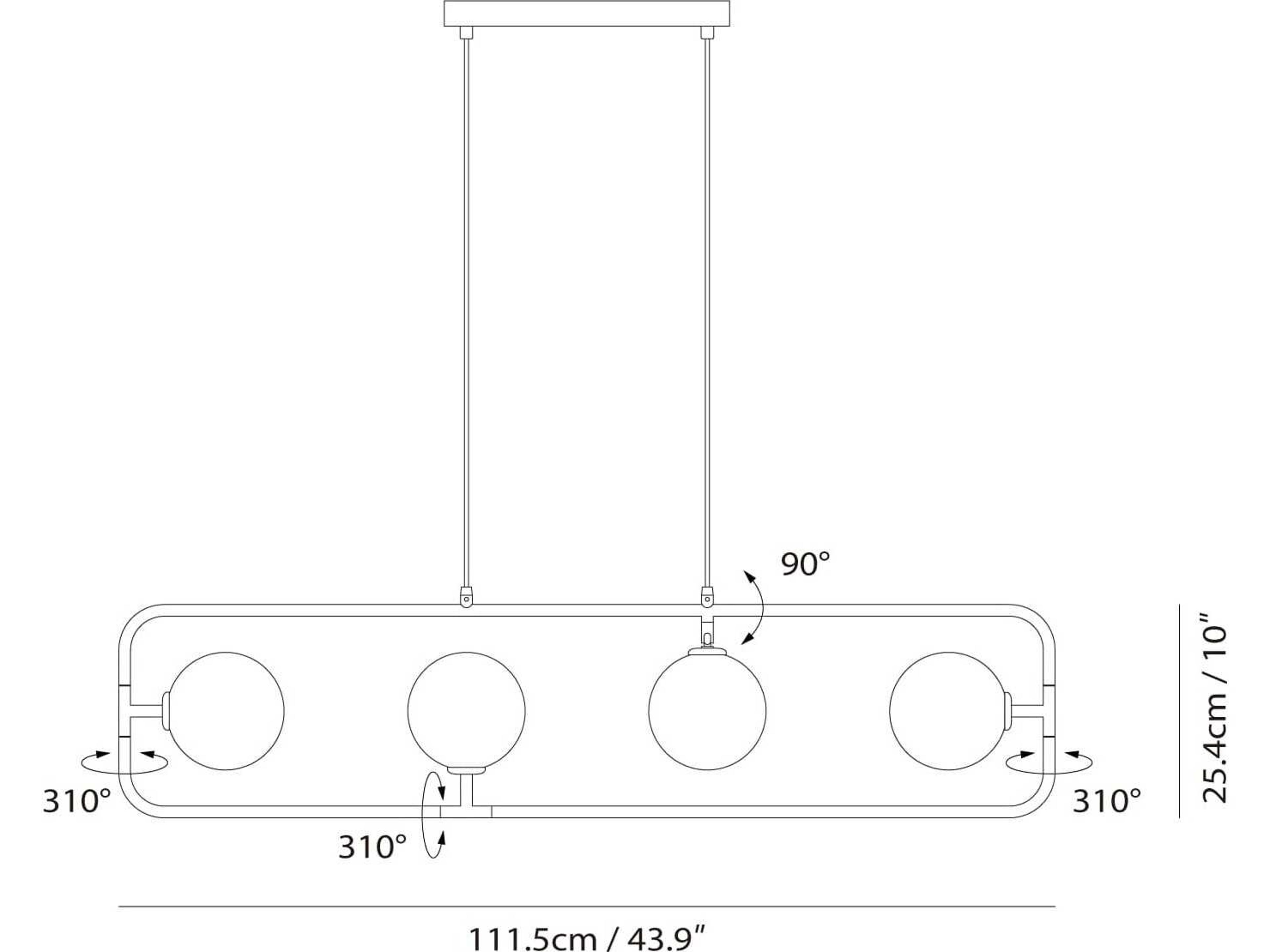 Seed Design Sircle Black LED Linear Island Pendant