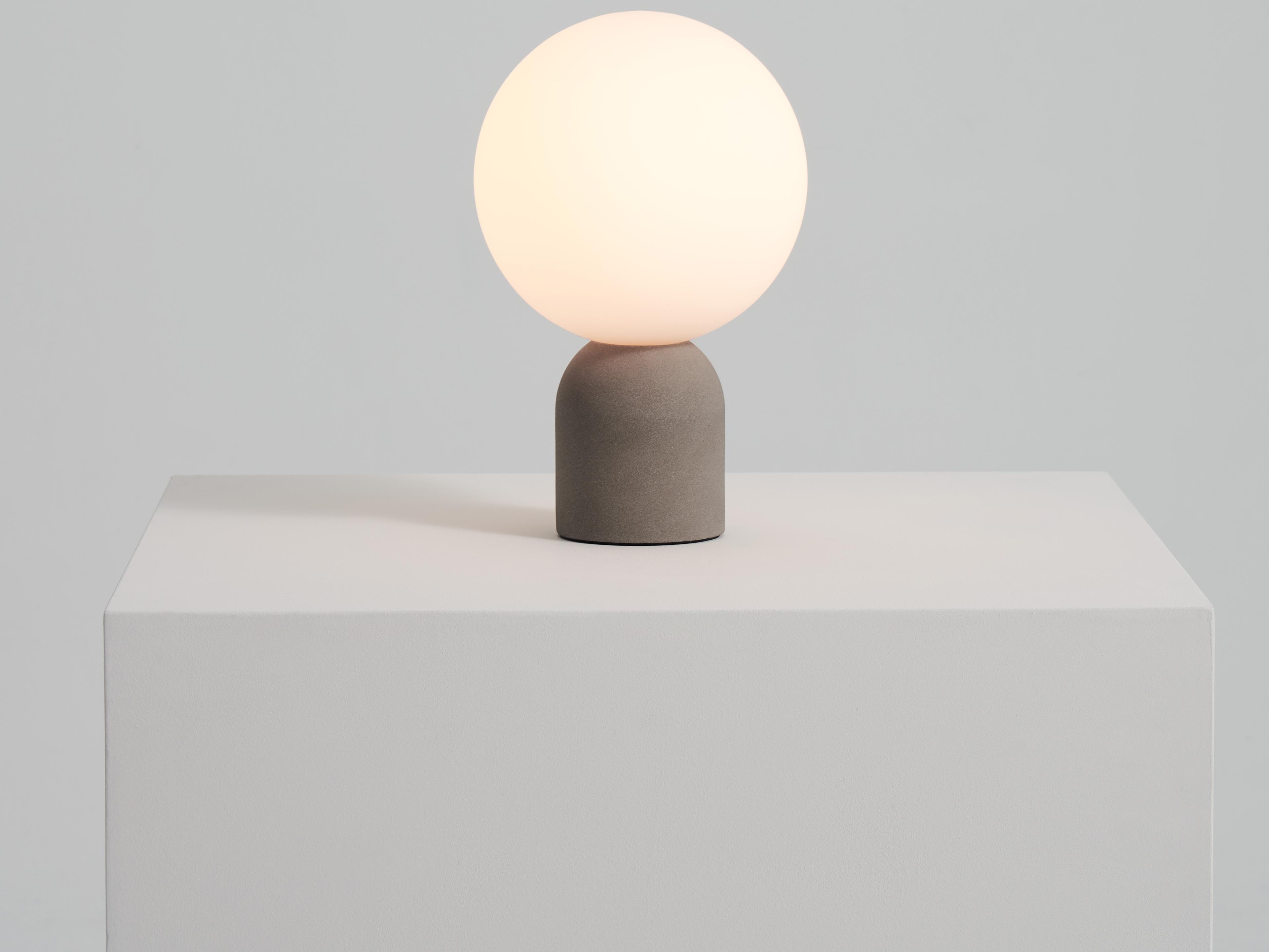 Seed Design Castle Glo Concrete opal Glass Gray LED Table Lamp