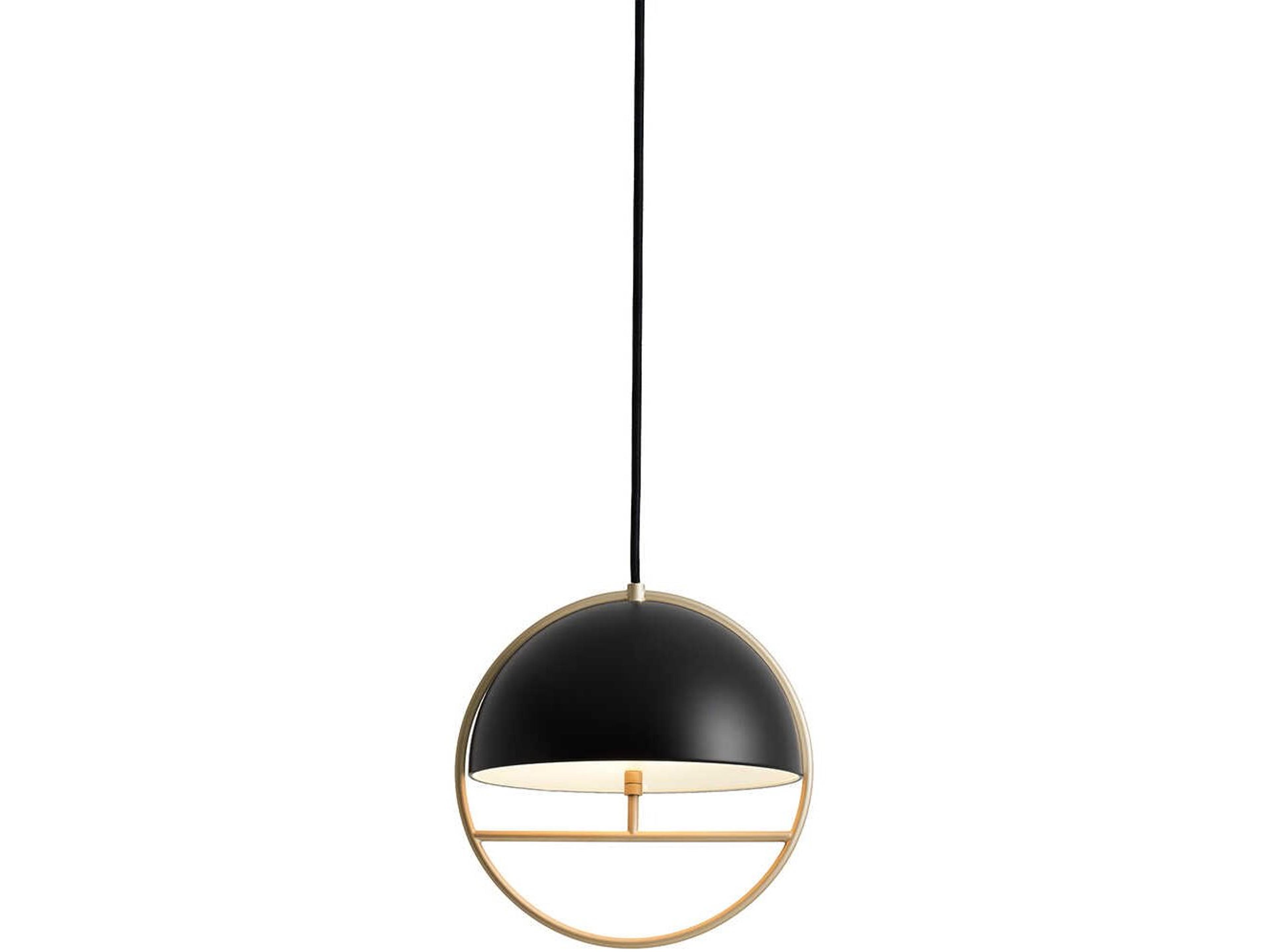 Huan Matt Black champagne Gold LED Globe Mini Pendant