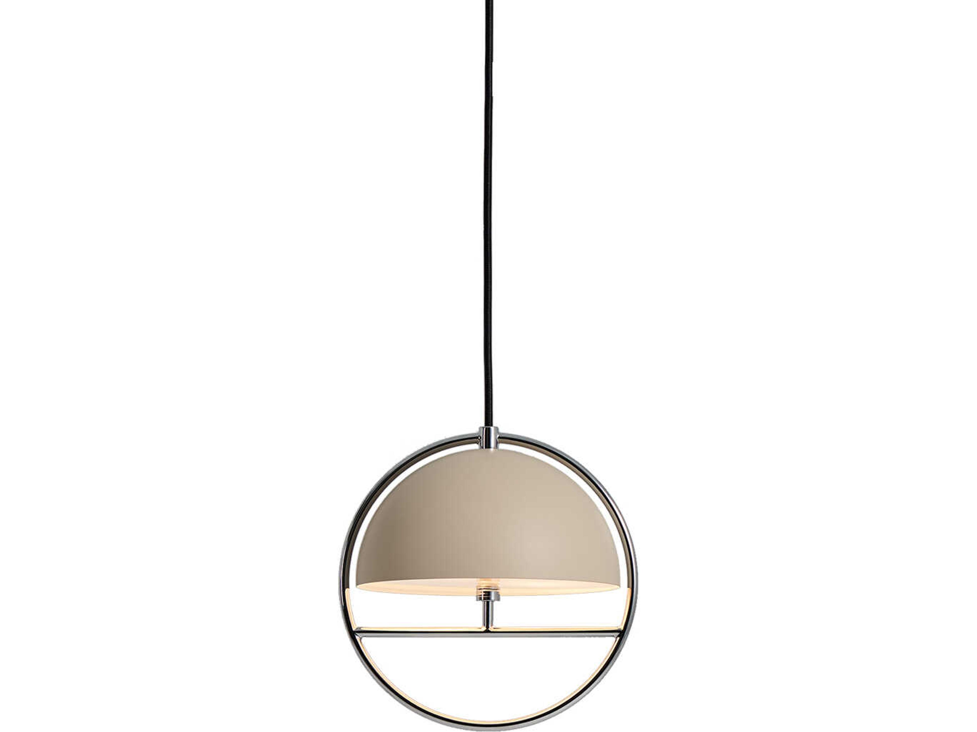 Huan Oatmeal chrome LED Globe Mini Pendant
