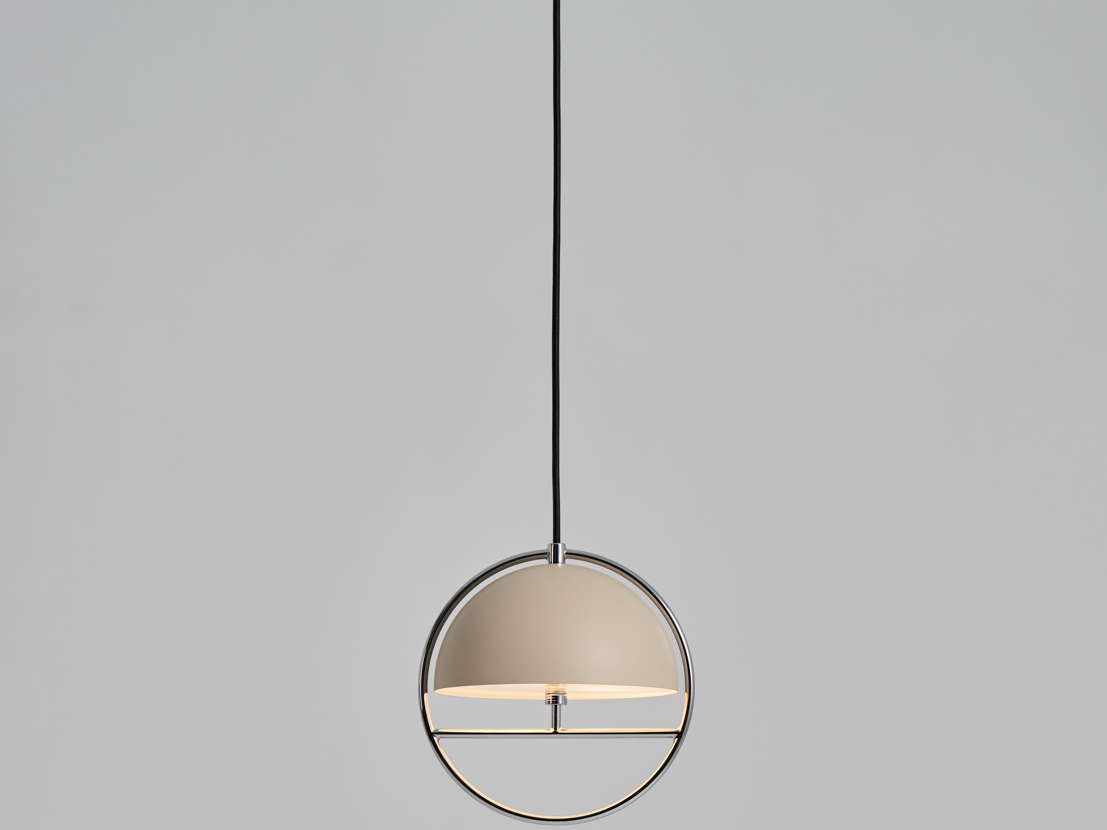 Seed Design Huan Oatmeal chrome LED Globe Mini Pendant