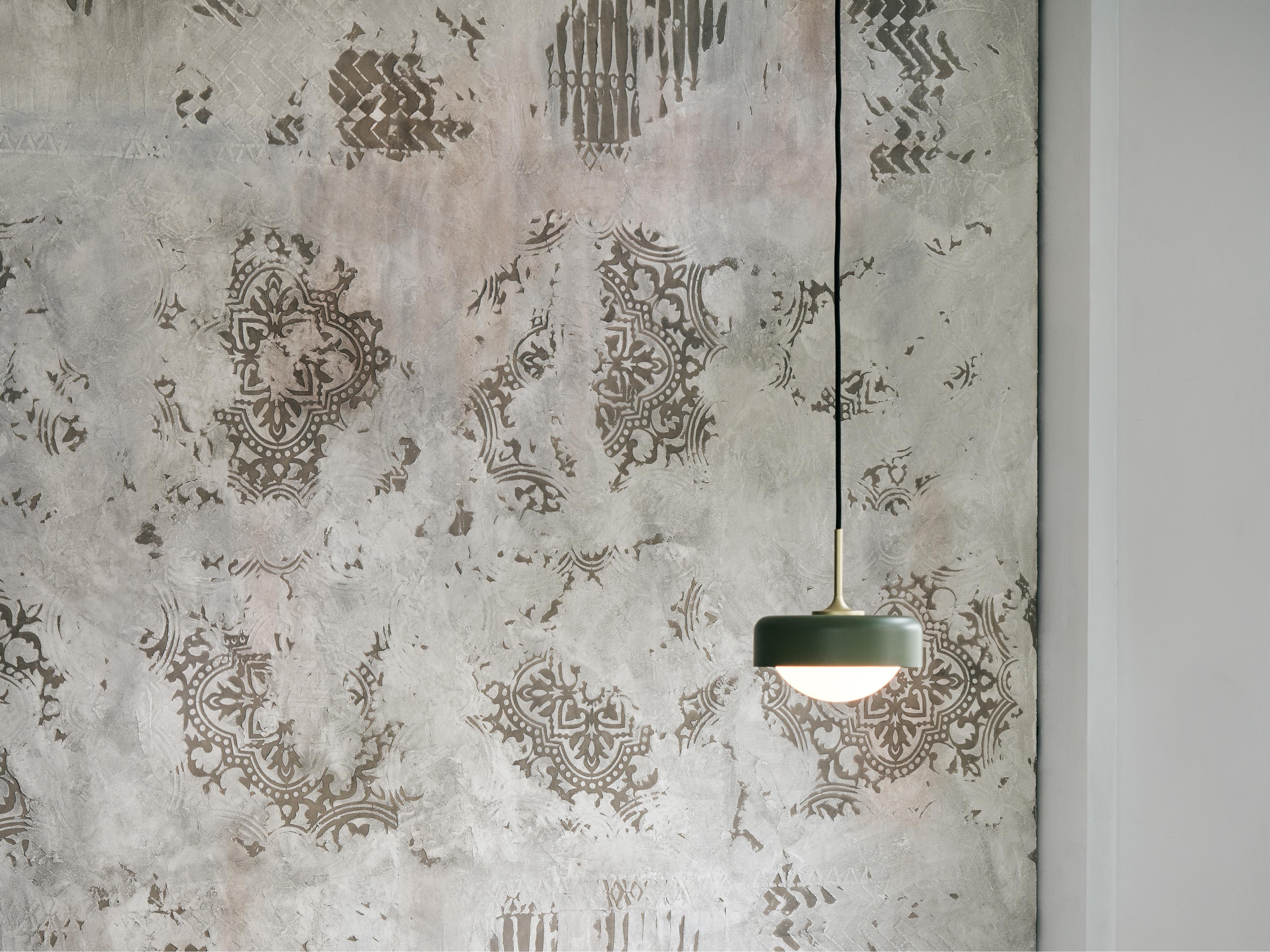 Seed Design Pensee Olive Green Gold LED Dome Mini Pendant