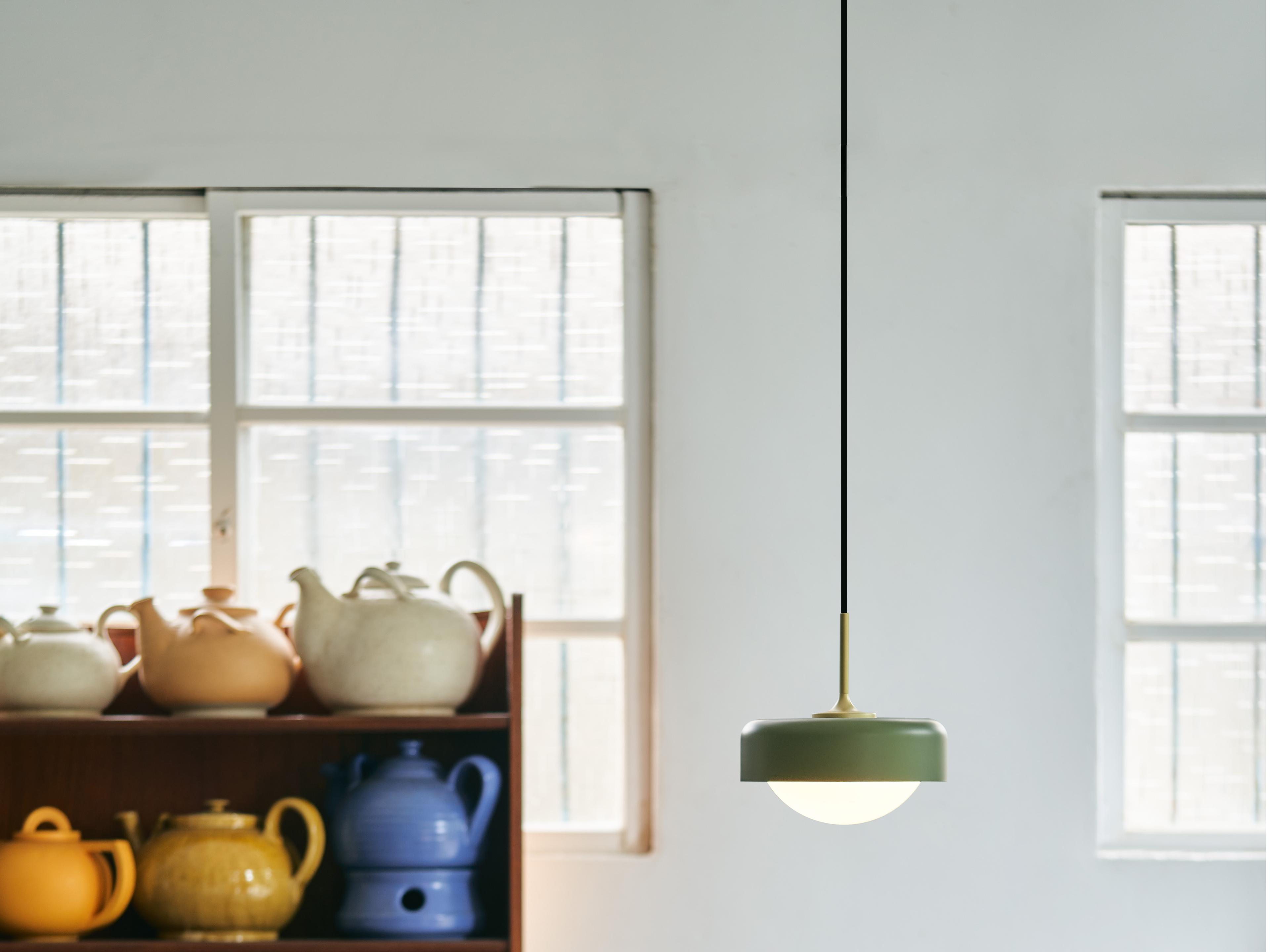 Seed Design Pensee Olive Green Gold LED Dome Mini Pendant