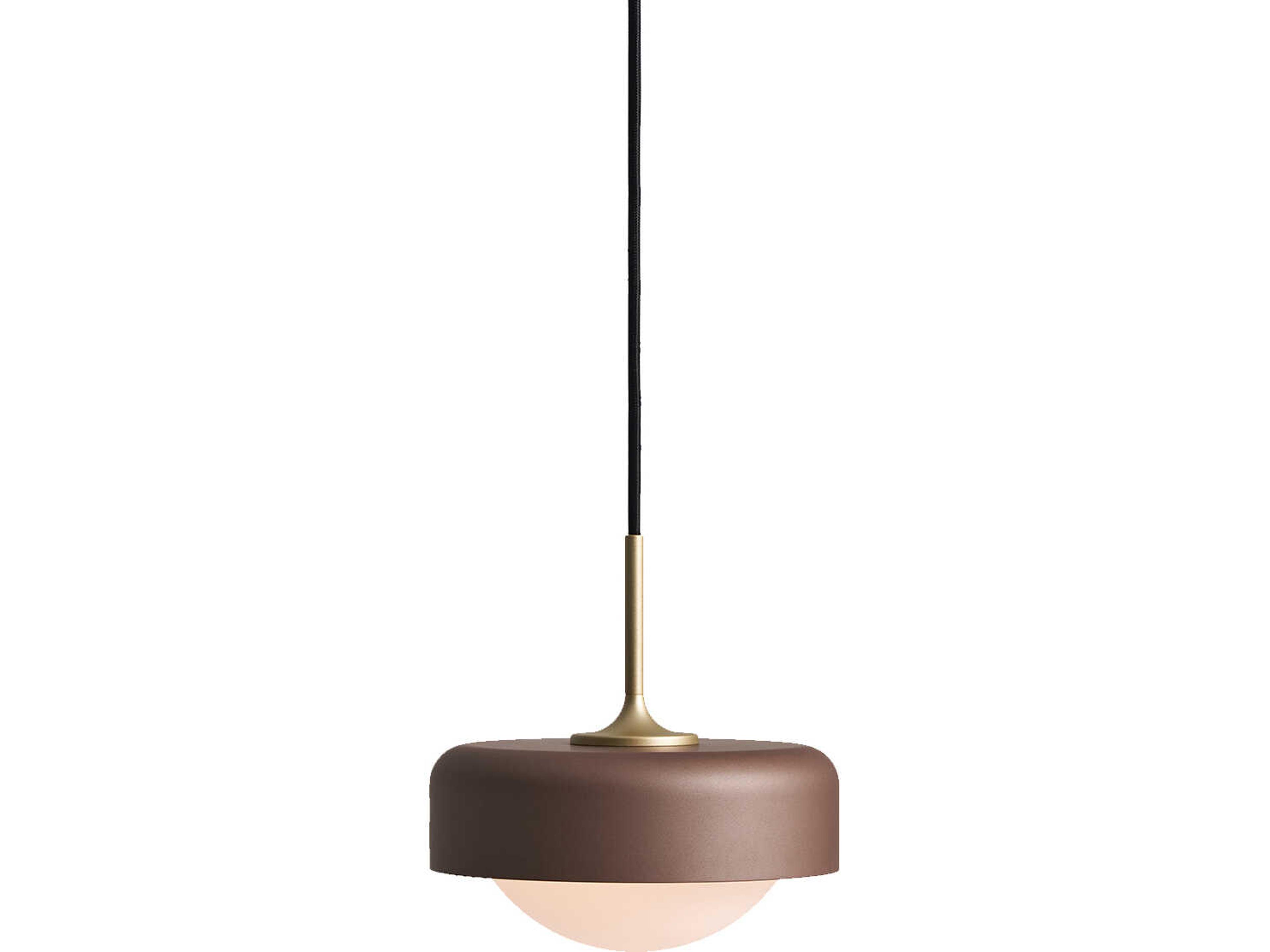 Pensee Pearl Cocoa Gold Brown LED Dome Mini Pendant