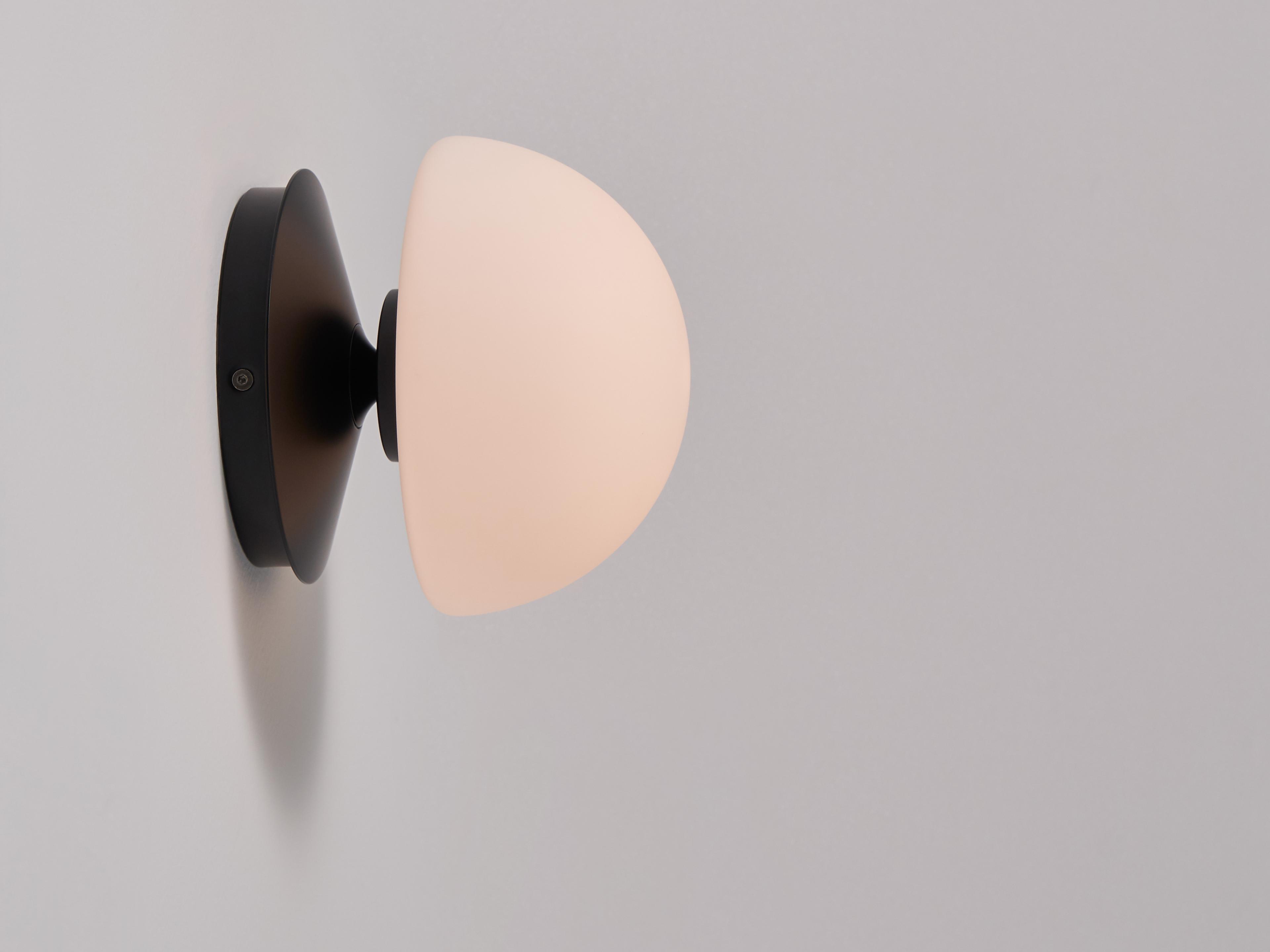 Seed Design Pensee Matt Opal Glass Black LED Wall Sconce