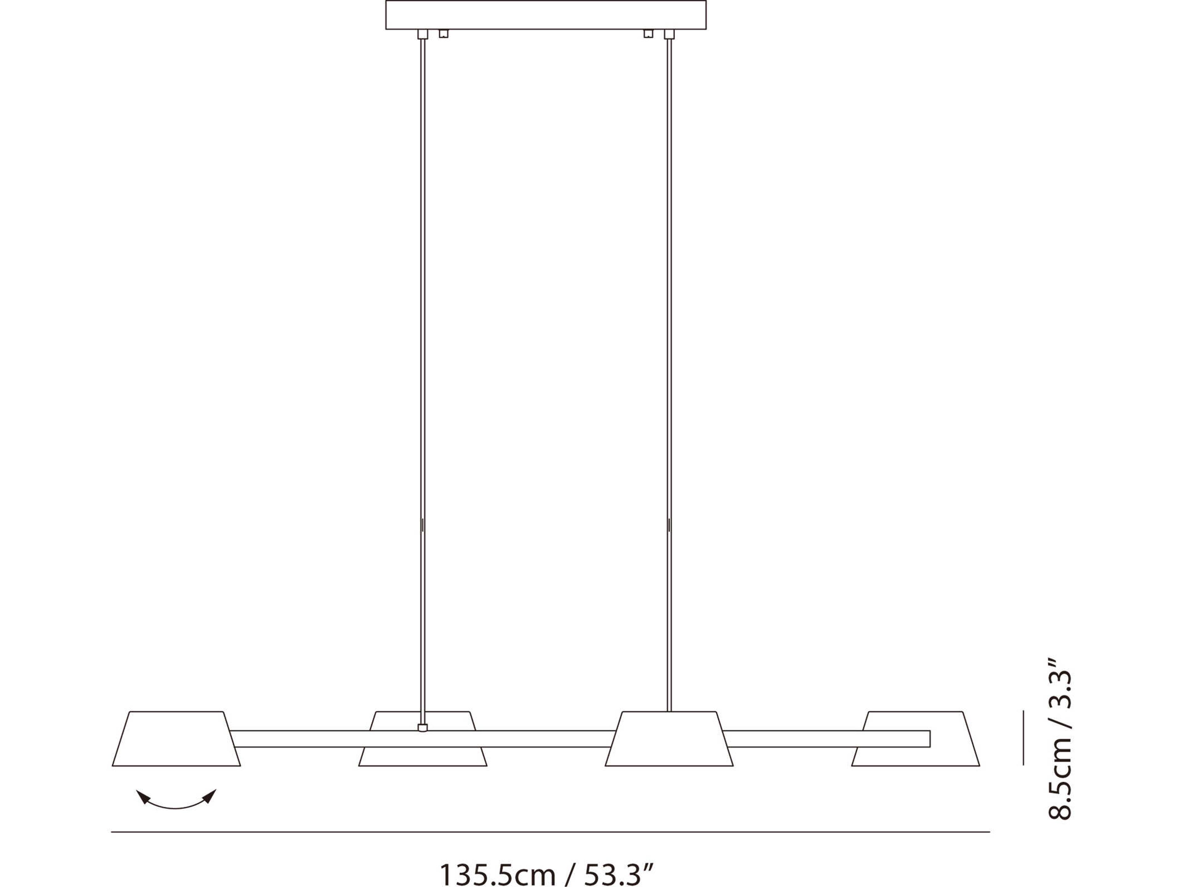 Seed Design Olo Xl Black shiny LED Linear Island Pendant