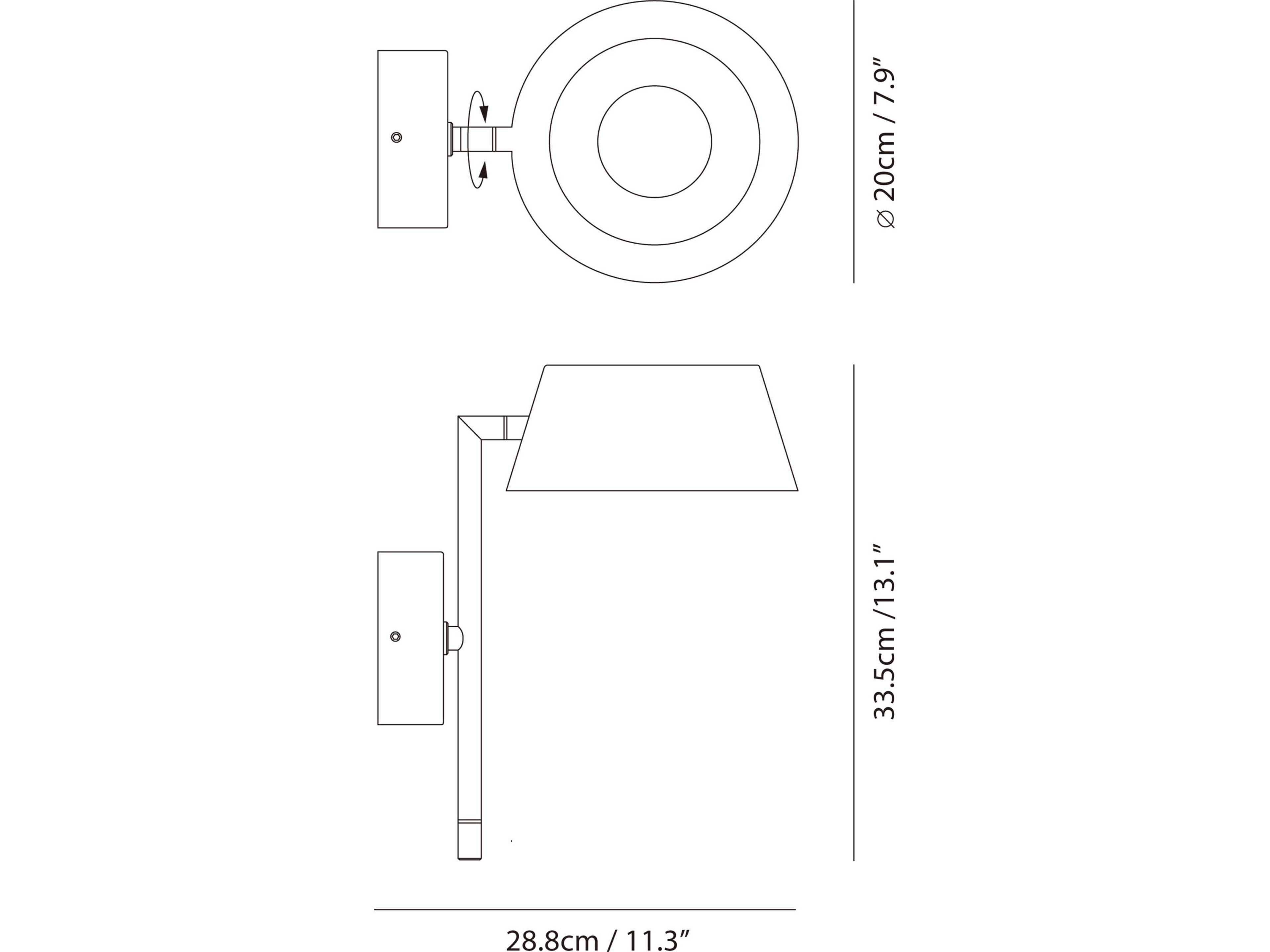 Seed Design Olo Xl Black Gold LED Swing Wall Sconce