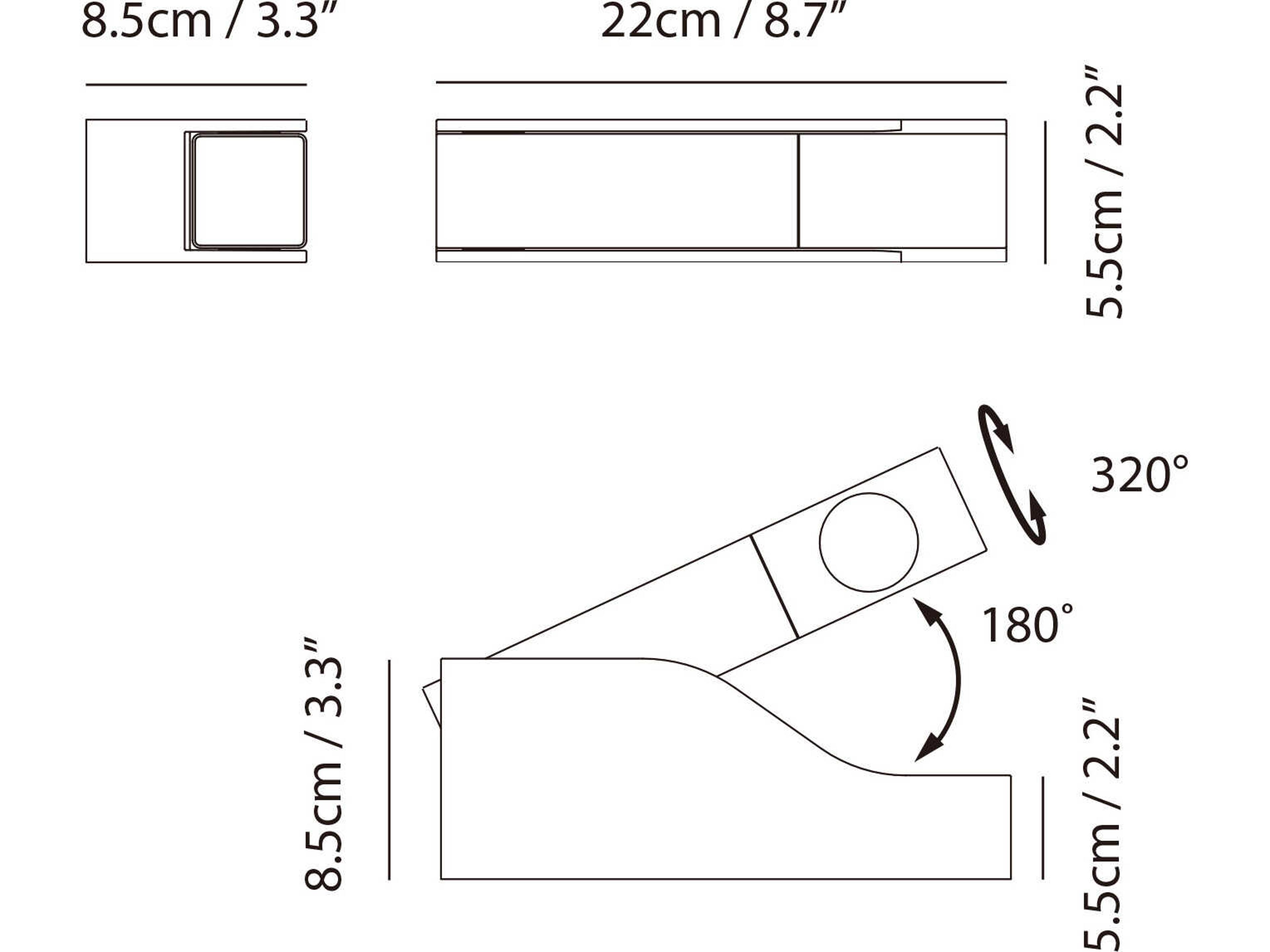 Seed Design Wu Gold Black LED Wall Sconce