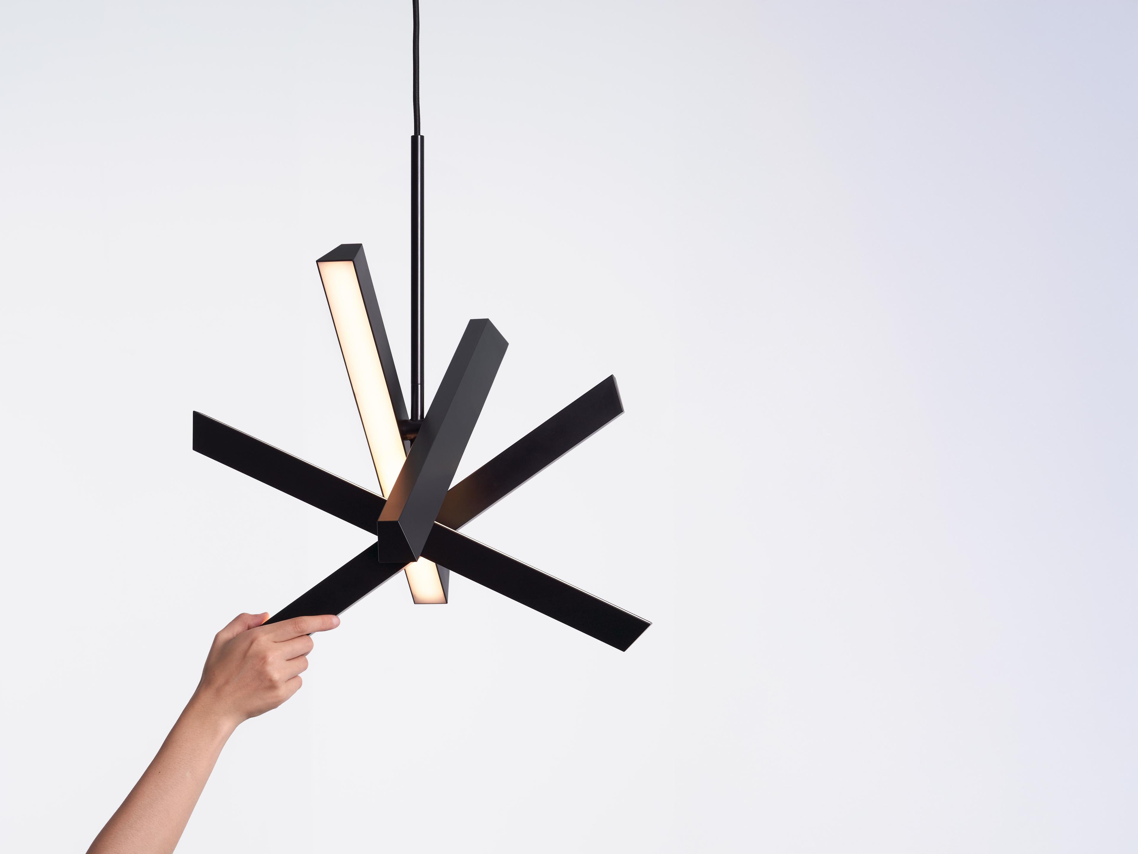 Seed Design Konnect Matt Black LED Linear Pendant