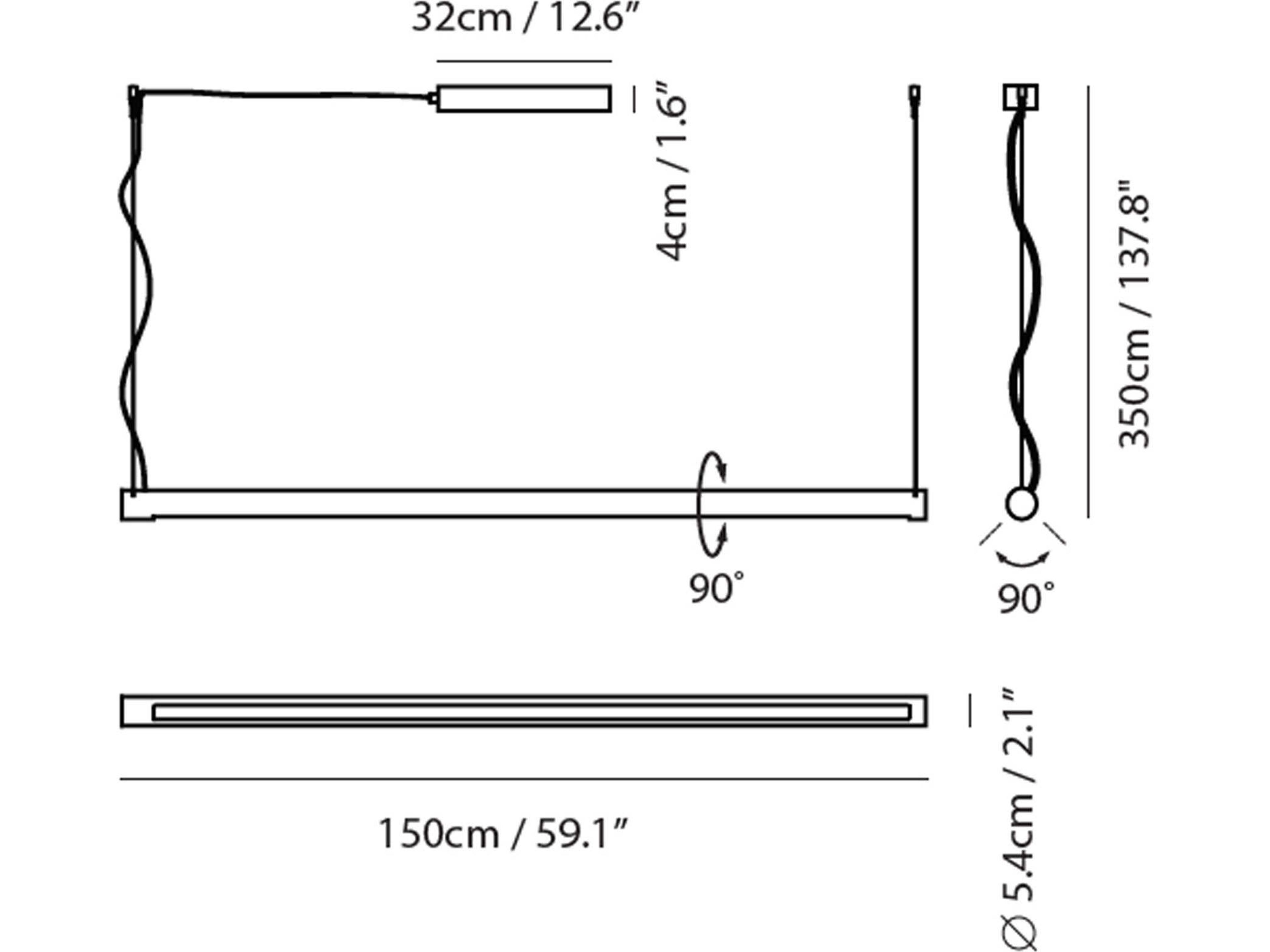 Seed Design Turner Matt Pure White LED Linear Island Pendant