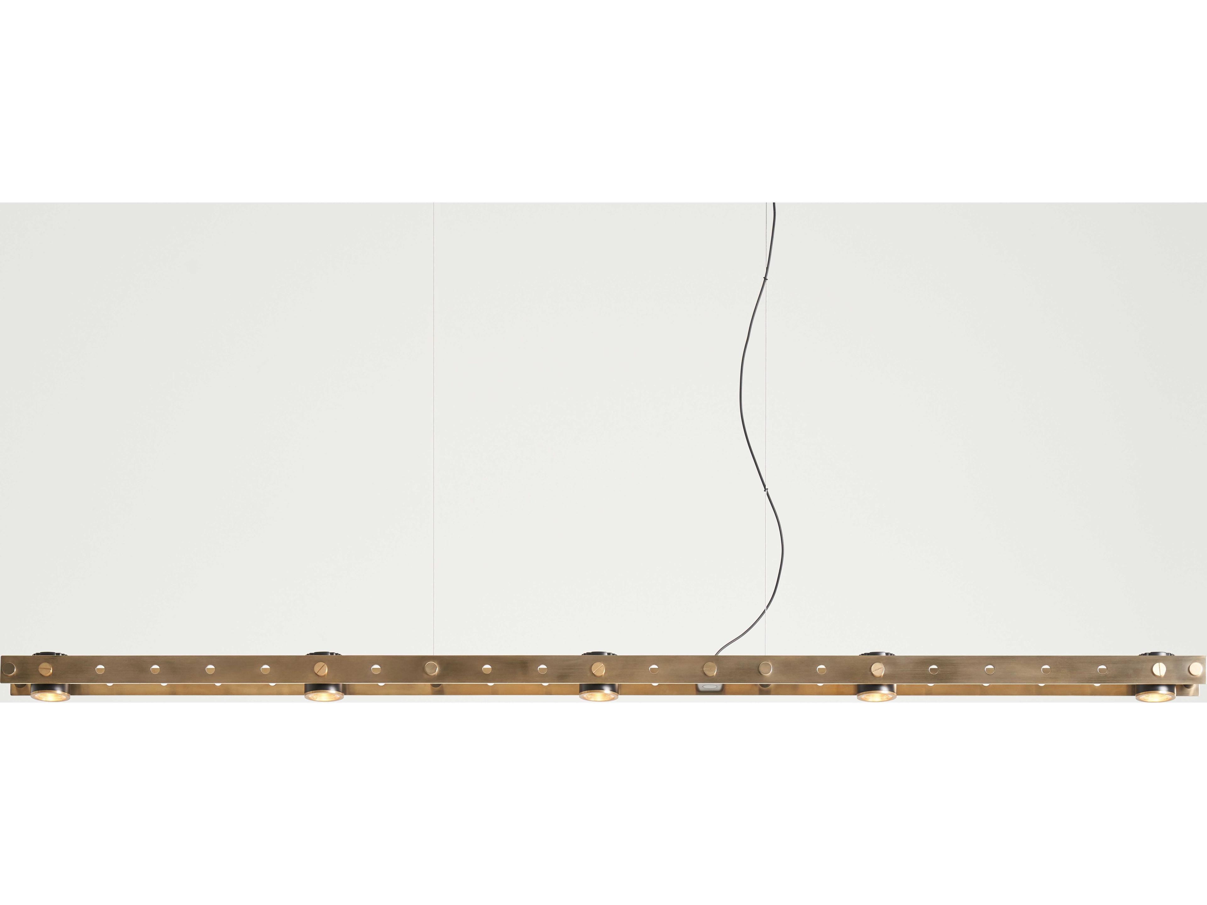 Seed Design Tram Brass LED Linear Island Pendant