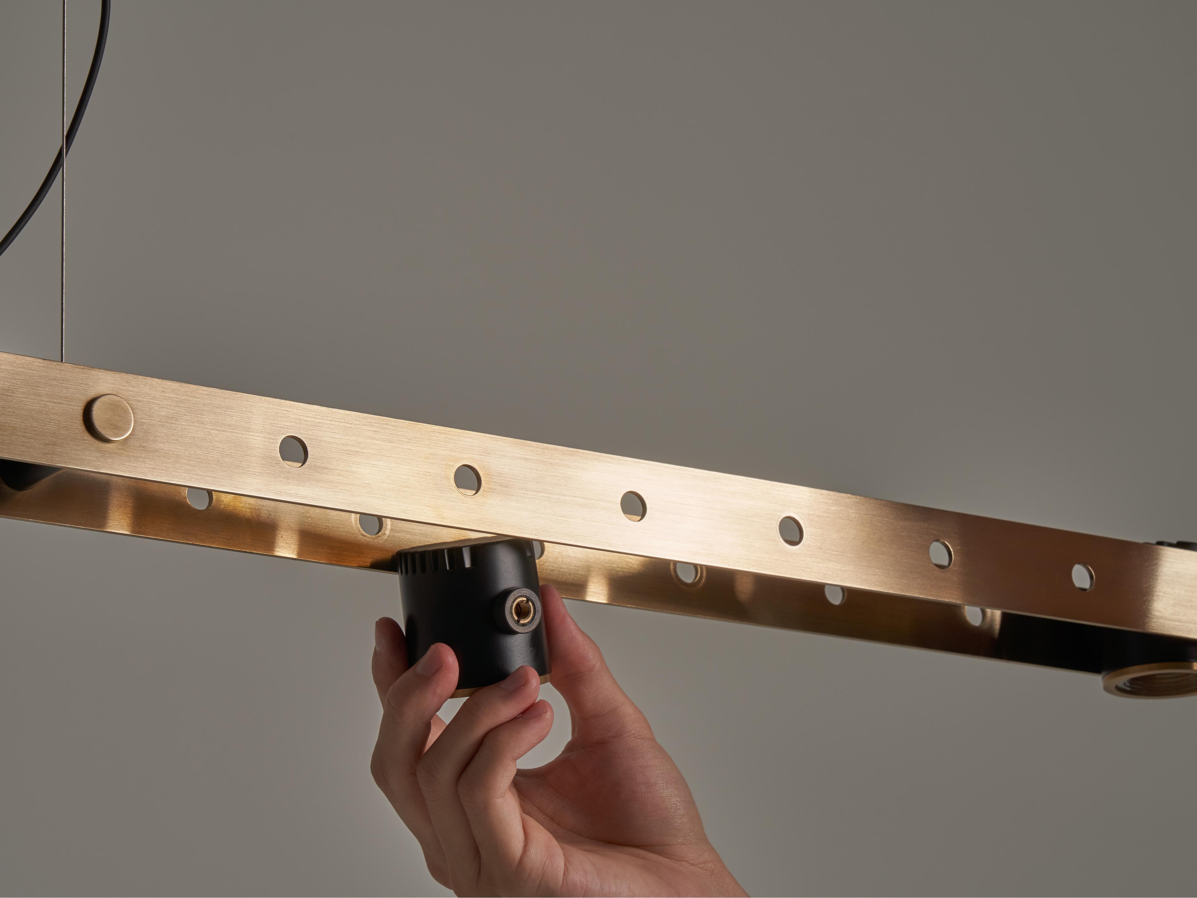 Seed Design Tram Brass LED Linear Island Pendant