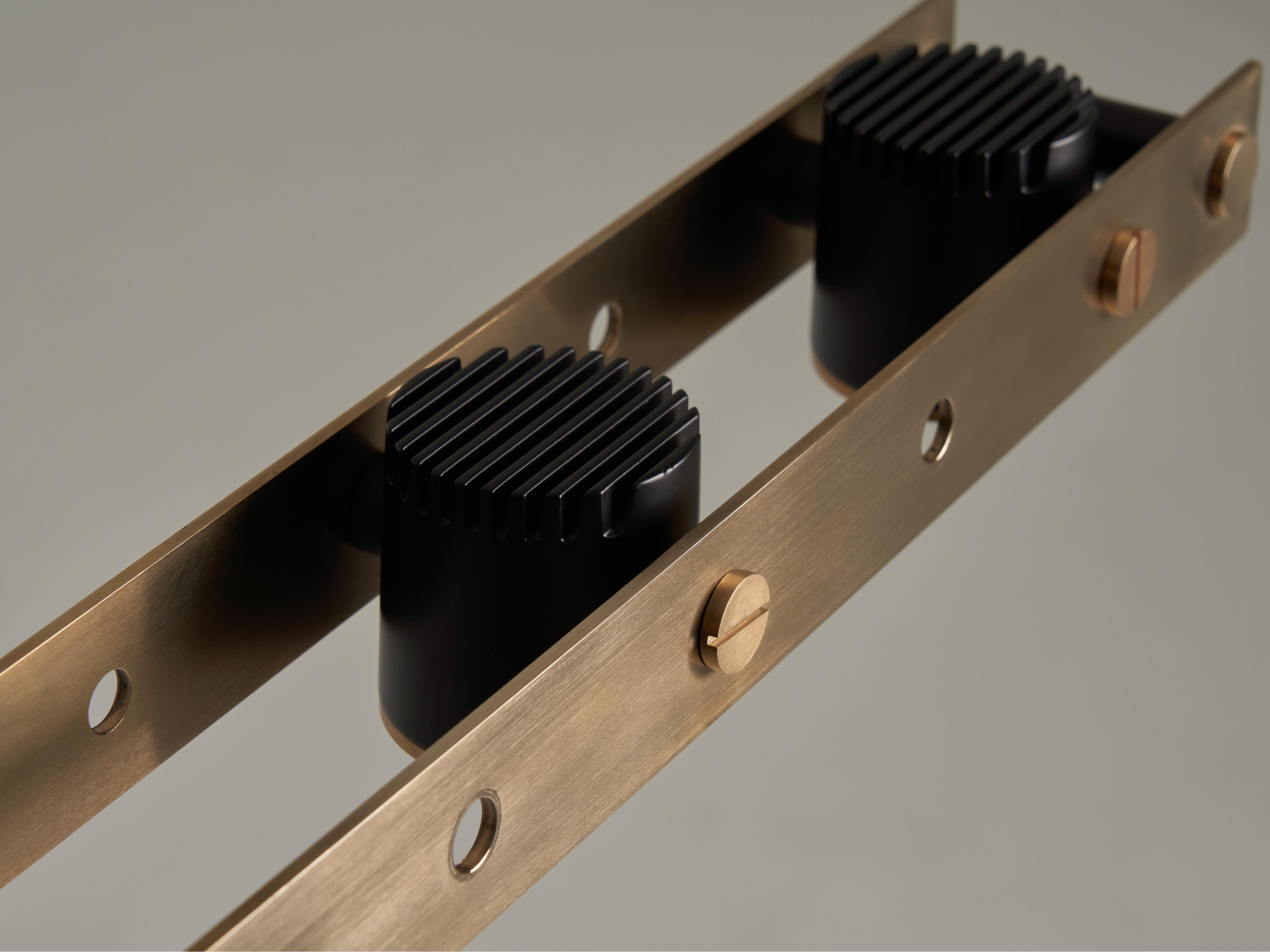 Seed Design Tram Brass LED Linear Island Pendant