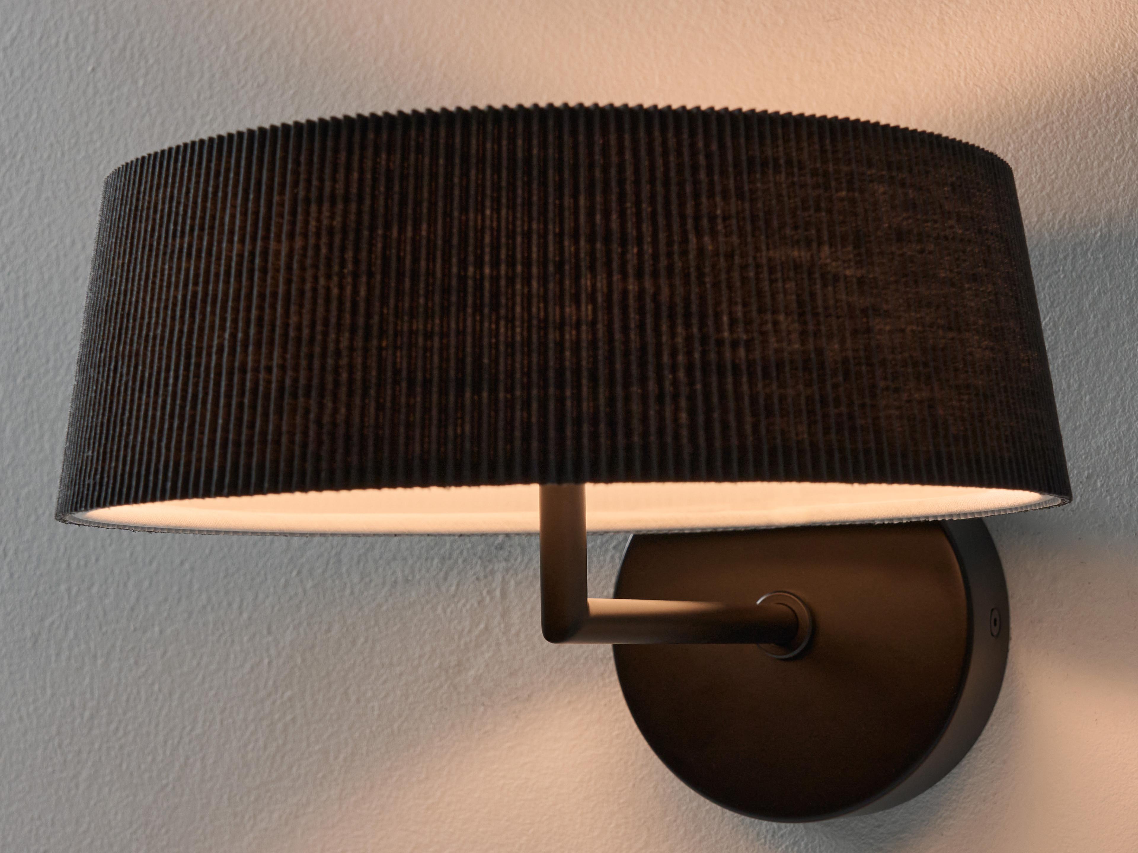 Seed Design Halo Black With Shade LED Wall Sconce