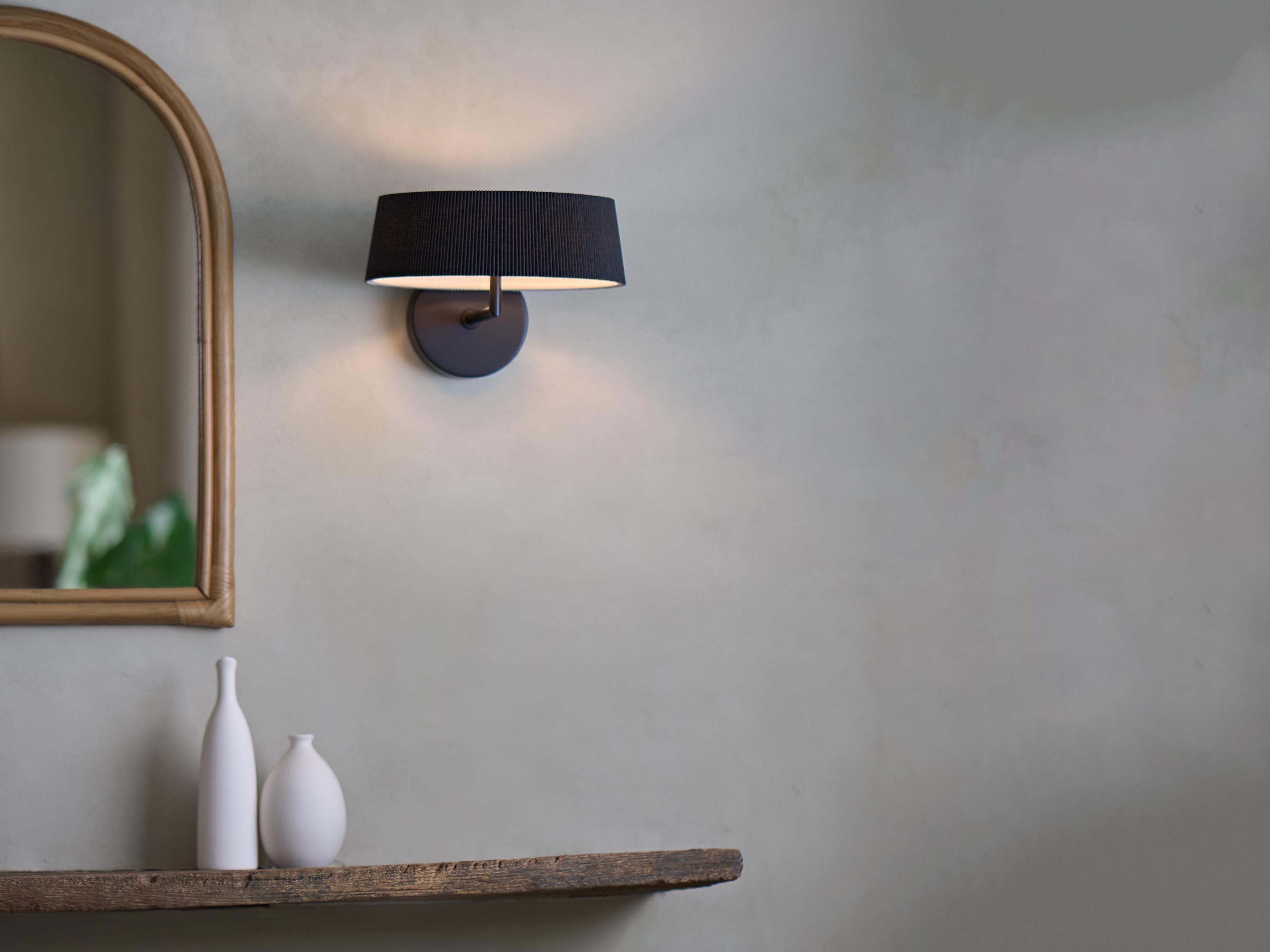 Seed Design Halo Black With Shade LED Wall Sconce