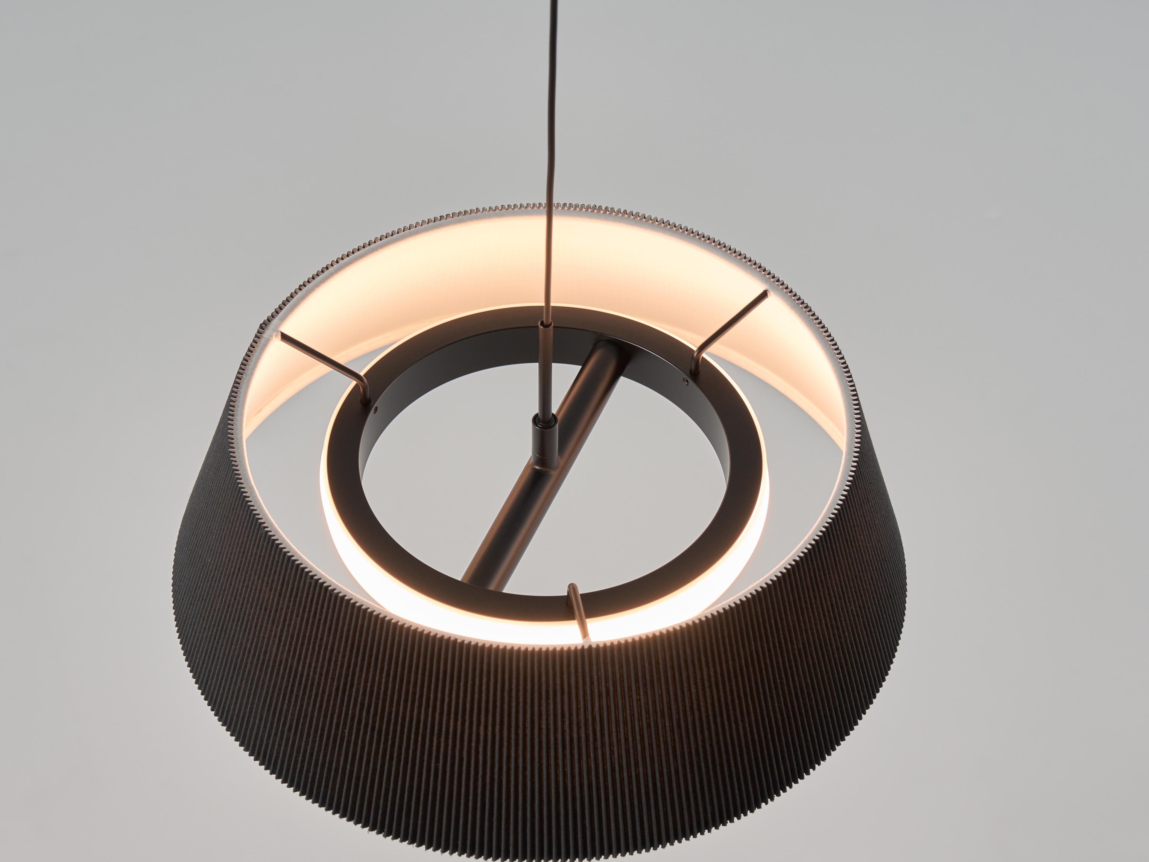 Seed Design Halo Black With Shade LED Drum Pendant