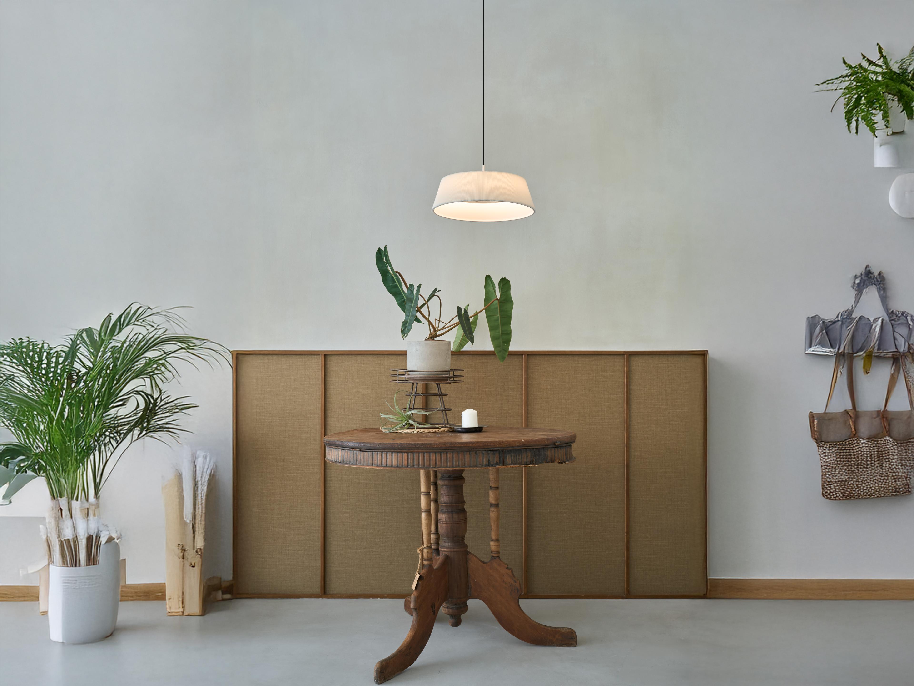 Seed Design Halo White With Shade LED Drum Pendant