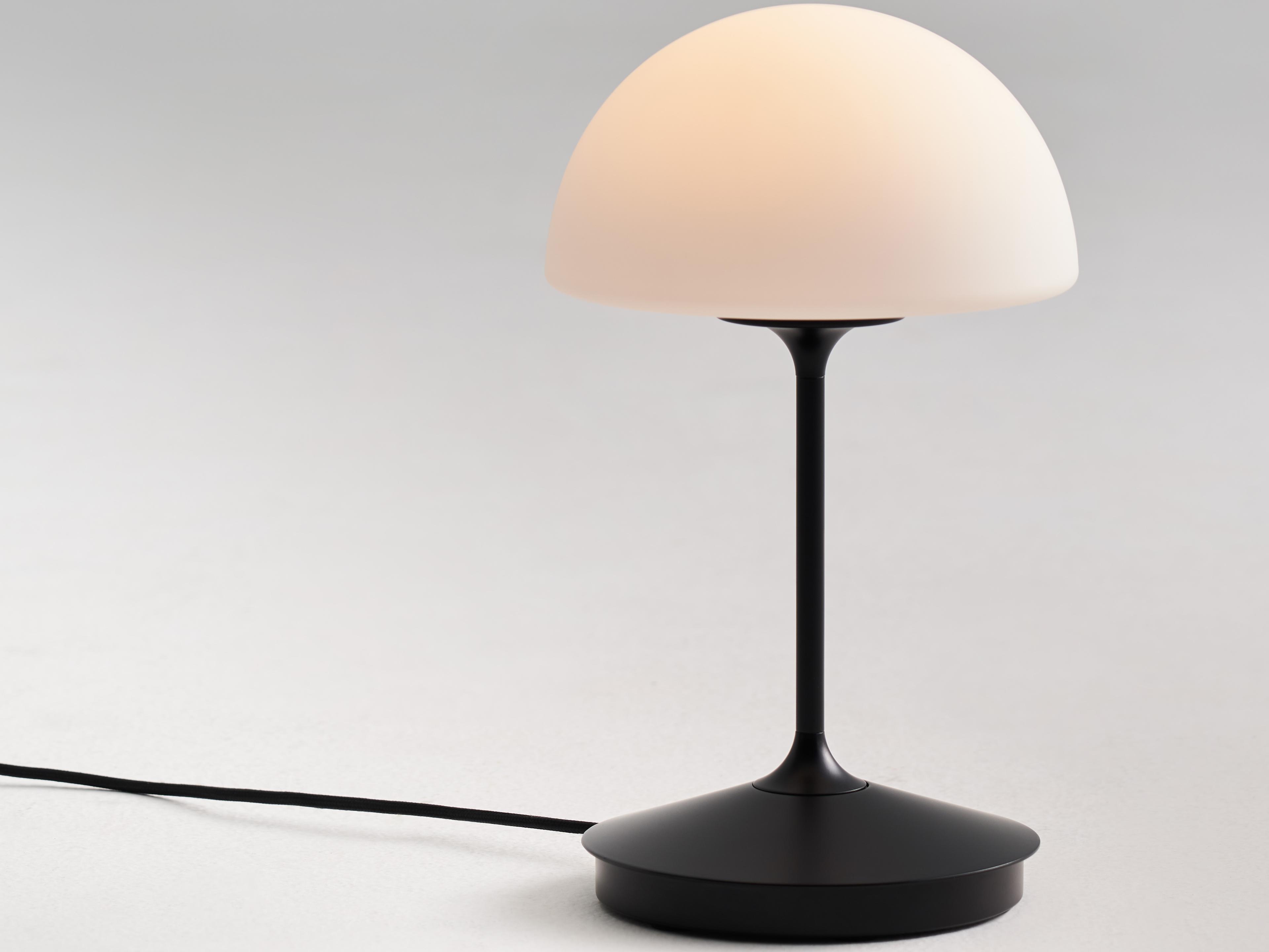 Seed Design Pensee Matt Opal Glass Black LED Table Lamp