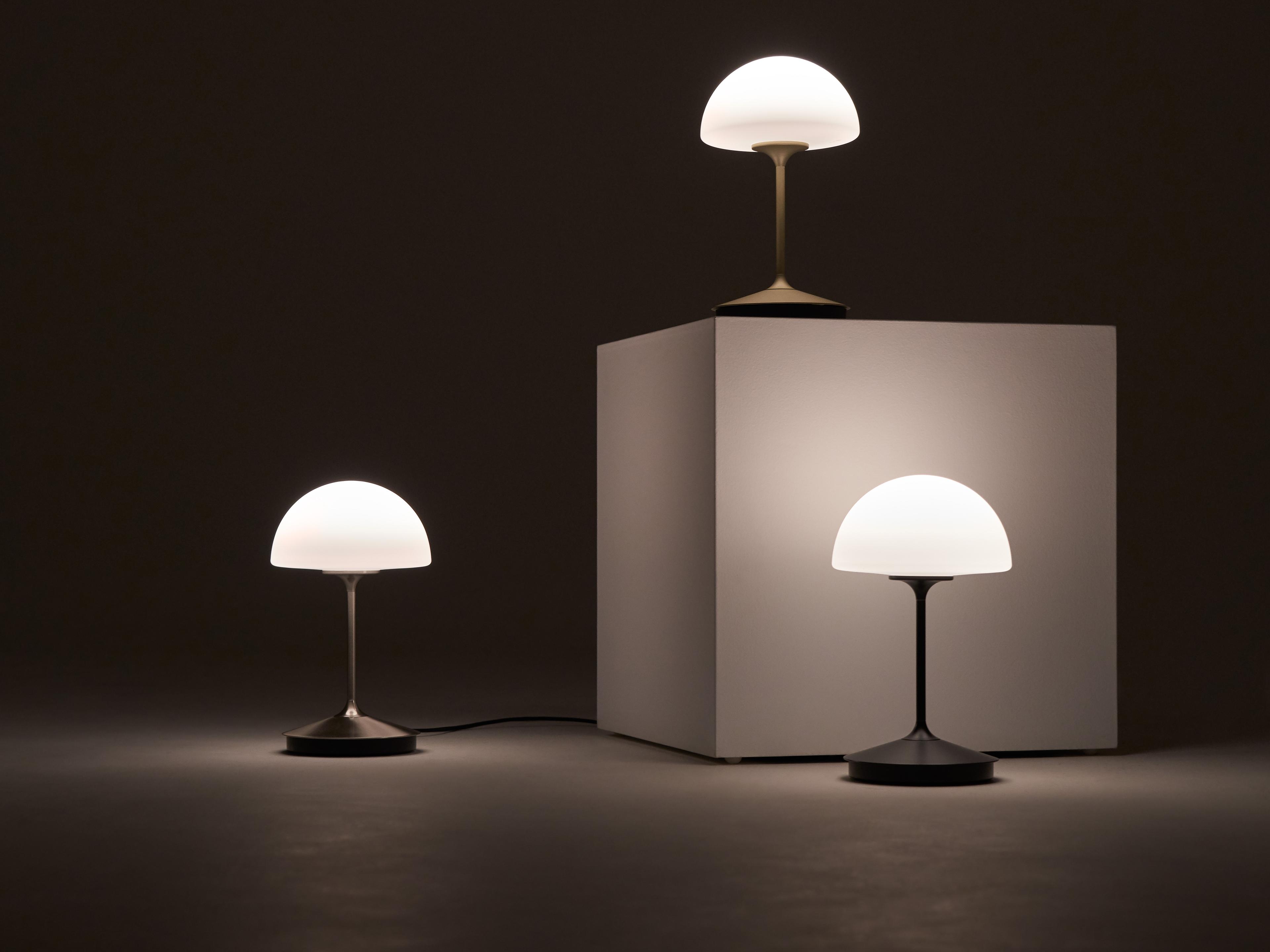 Seed Design Pensee Matt Opal Glass Black LED Table Lamp