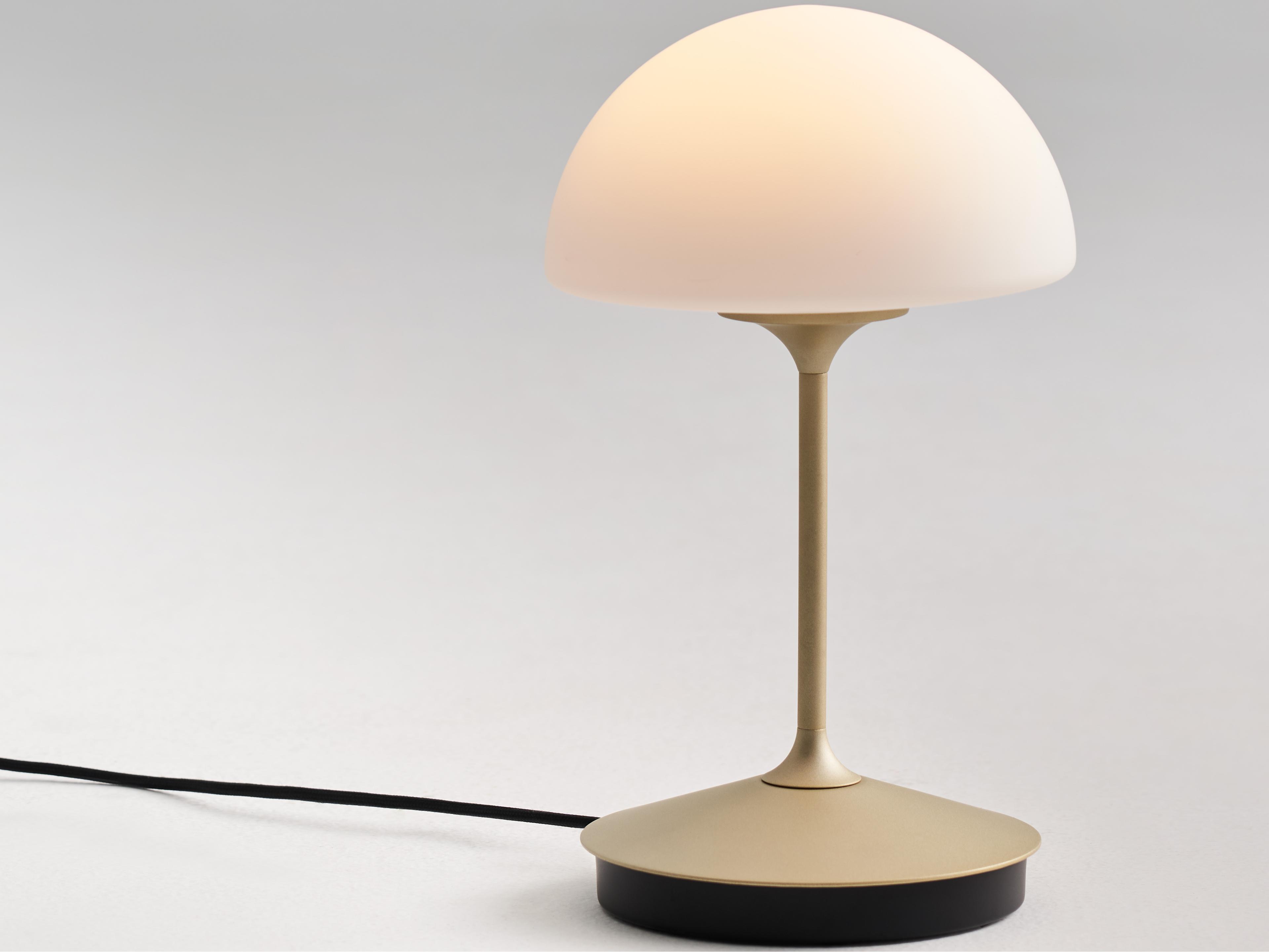 Seed Design Pensee Matt Opal Glass Champagne Gold LED Table Lamp